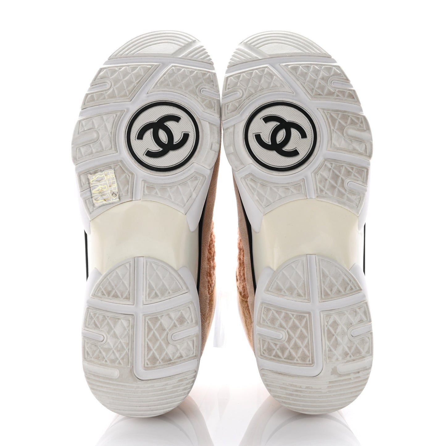 Suede Tweed Felt CC Sneakers 40.5 Beige