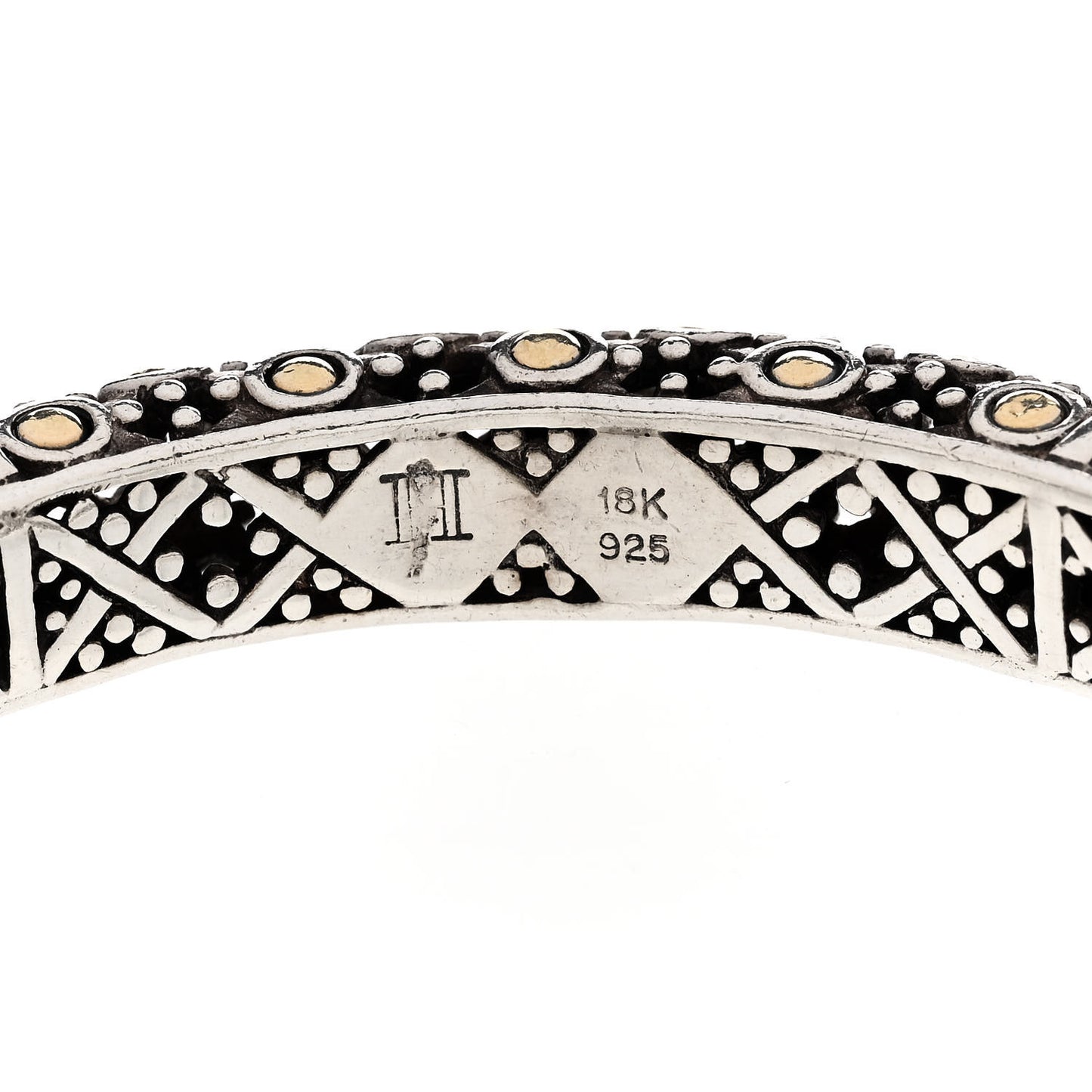 Sterling Silver 18K Yellow Gold Jaisalmer Bangle Bracelet