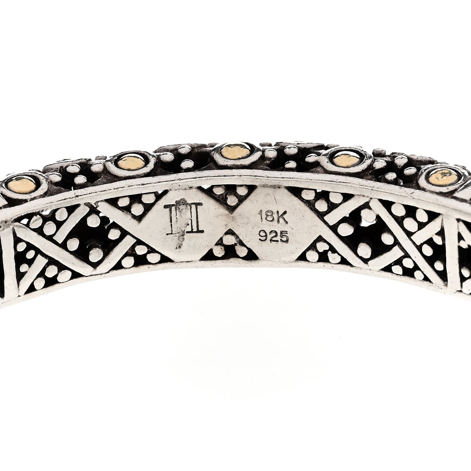 John Hardy Sterling Silver 18K Yellow Gold Jaisalmer Bangle Bracelet 3 of 4