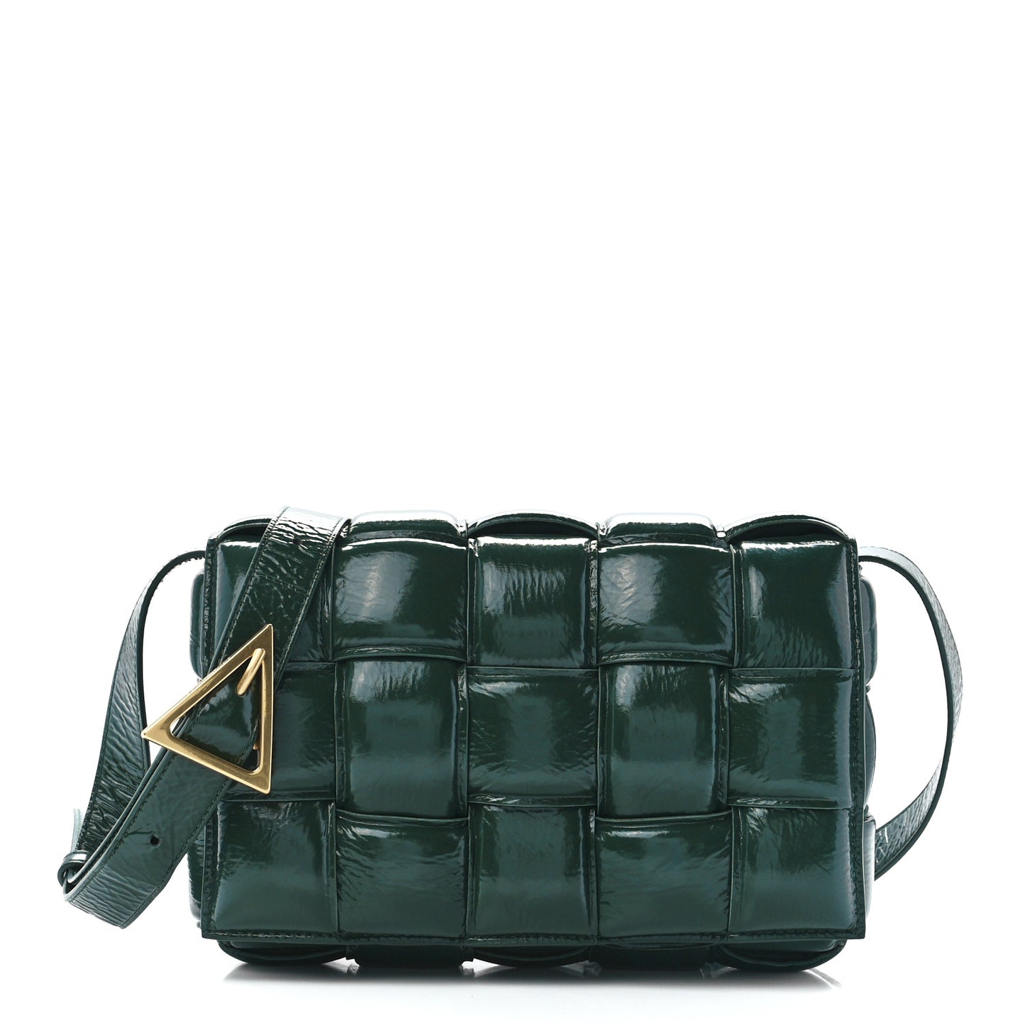 Textured Deerskin Maxi Intrecciato Padded Cassette Crossbody Bag Raintree