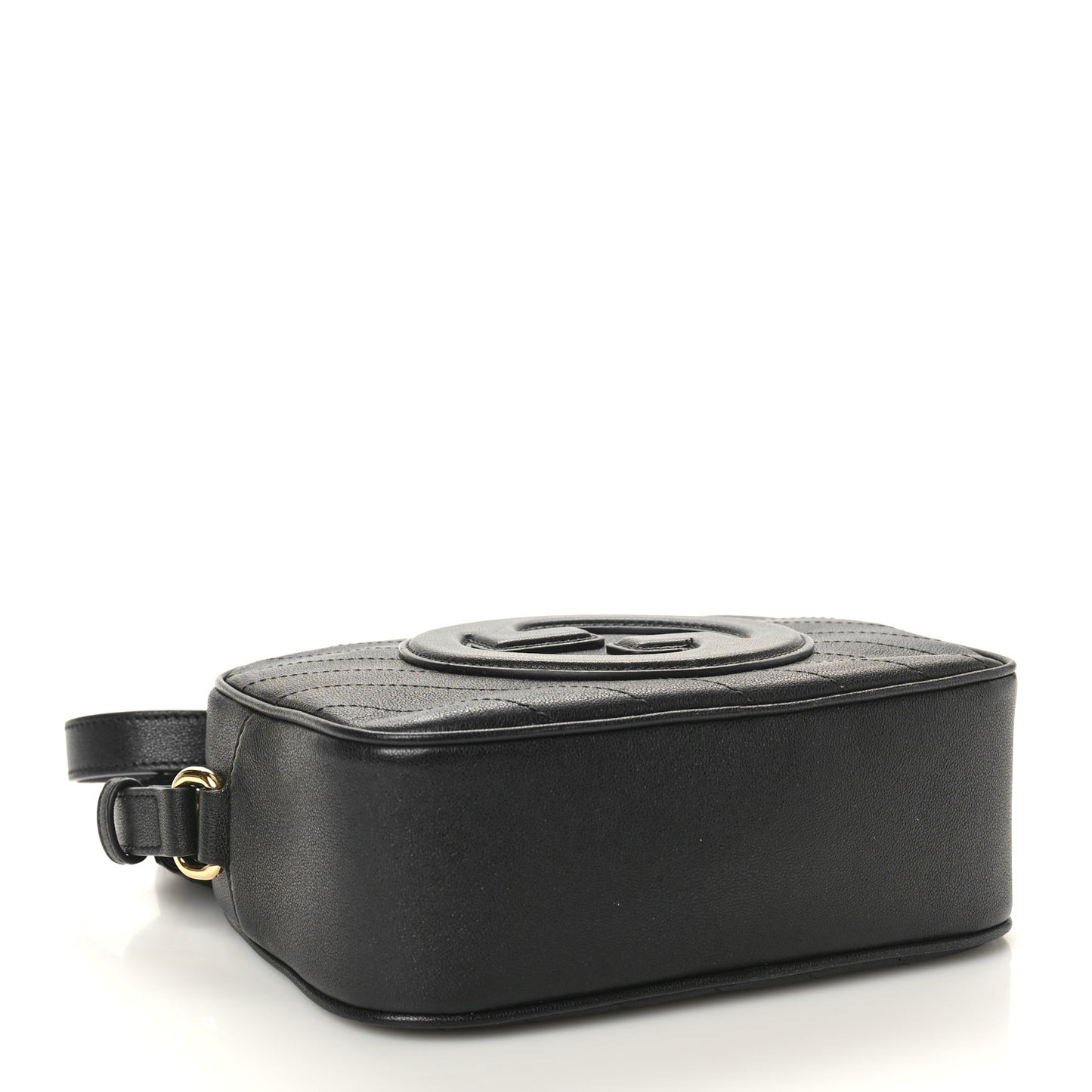 Sakai Be Green Calfskin Diagonal Stitched Small Blondie Shoulder Bag Black
