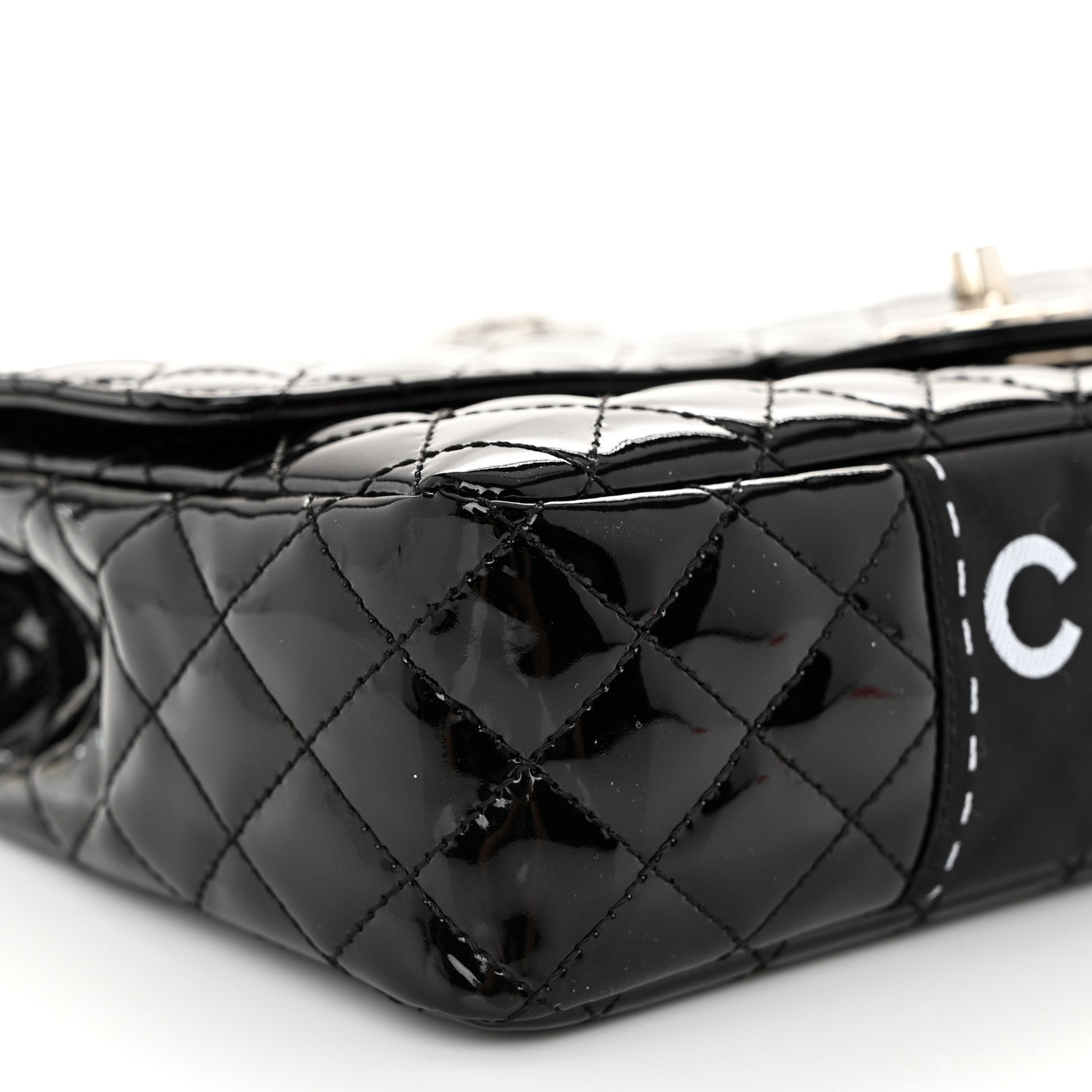 Chanel Patent Quilted Secret Label Medium Flap Black 9 of 11