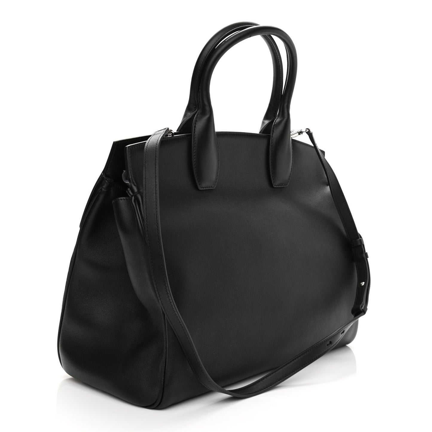 Calfskin The Studio Colorblock Bag Black Brown