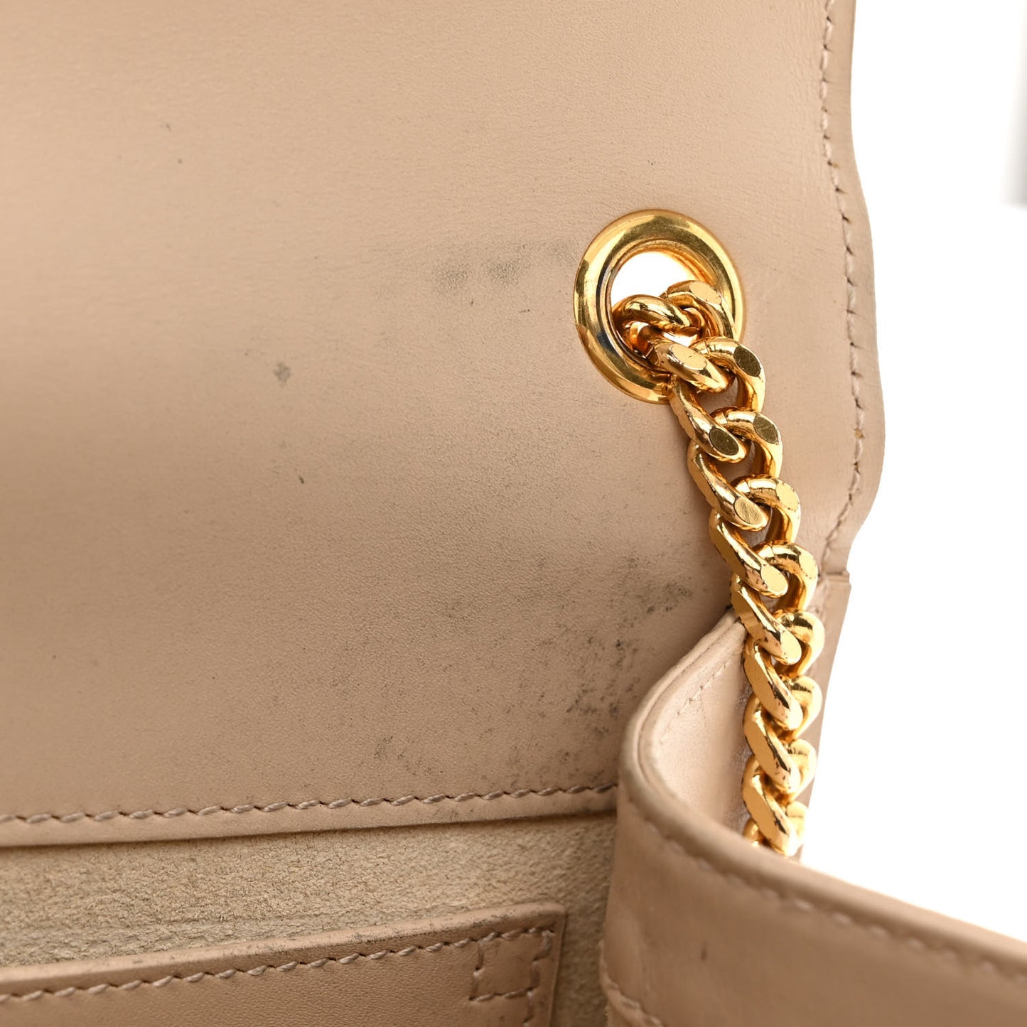 Smooth Calfskin Medium Classic Monogram Kate Tassel Satchel Nude Powder