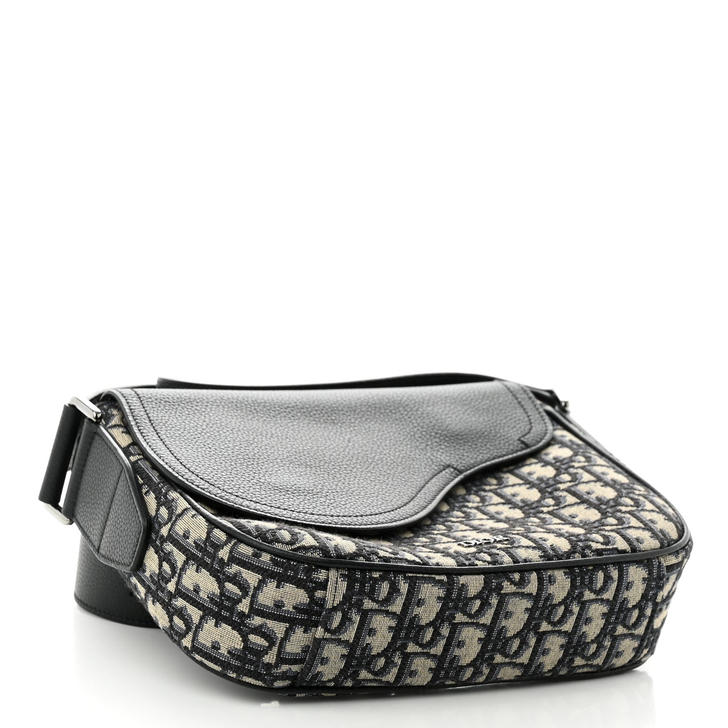 Grained Calfskin Oblique Saddle Messenger Black