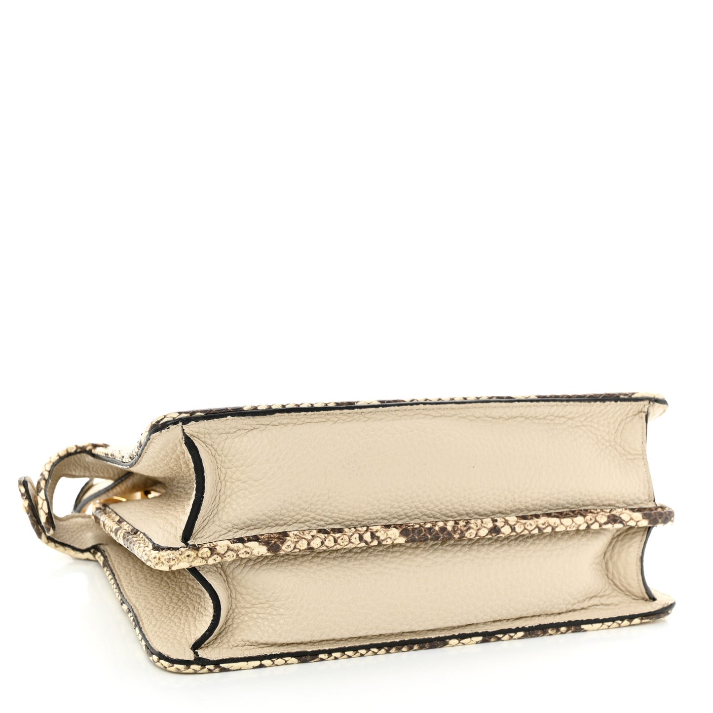 Cuoio Romano Elaphe Chamois Python Print Small Peekaboo I SEE U Satchel Camelia