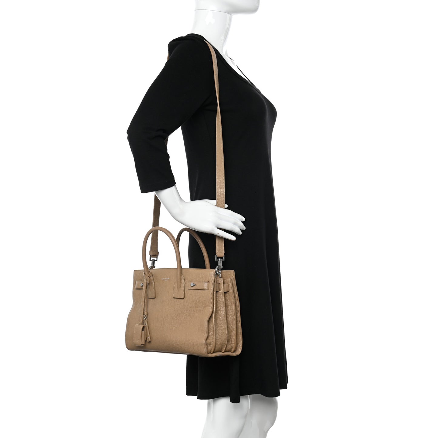 Grained Calfskin Baby Sac De Jour Souple Dark Beige