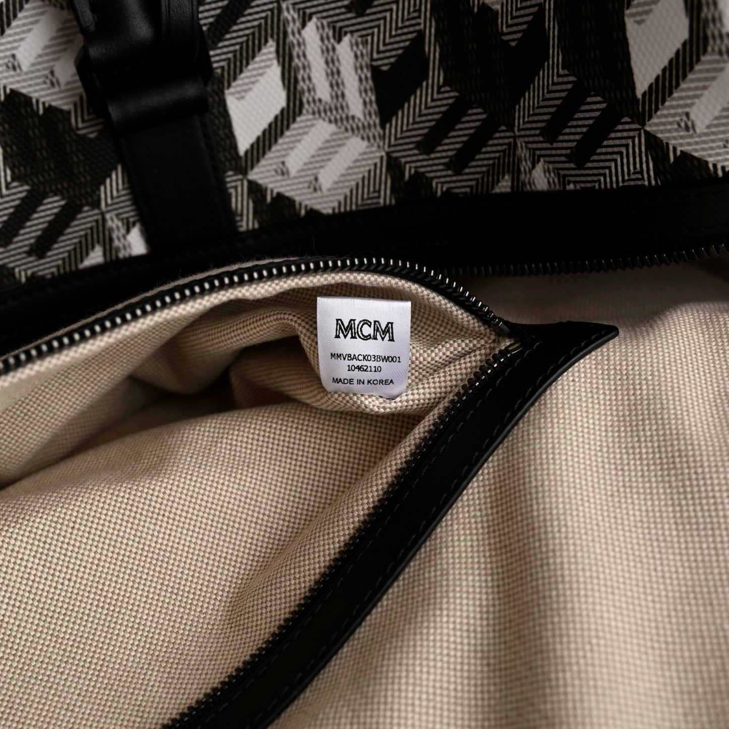 Cubic Monogram Large Traveler Weekender Bag Black White