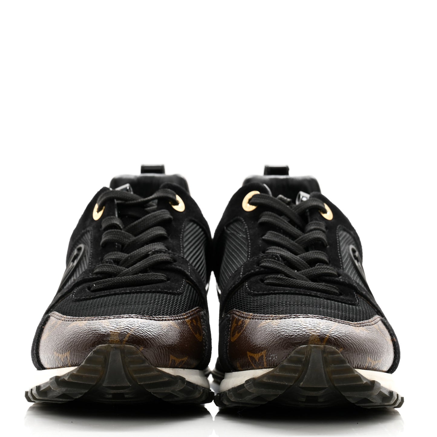 Suede Monogram Run Away Sneakers 38 Black