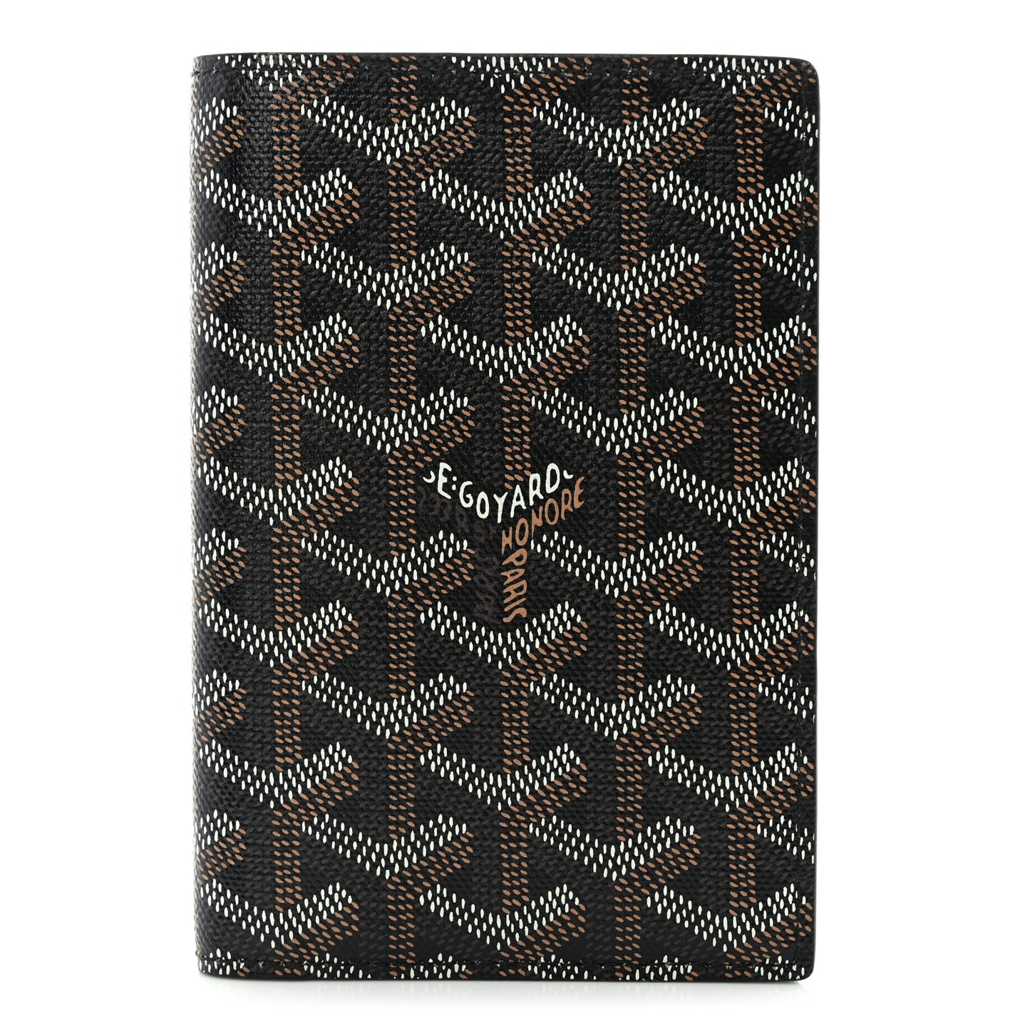 Goyardine Grenelle Passport Wallet Black Gold