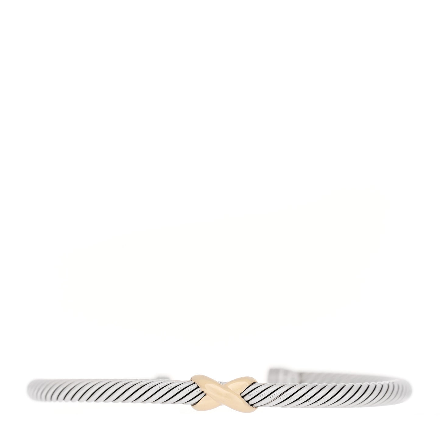 Sterling Silver 18K Yellow Gold 4mm X Station Cable Bracelet