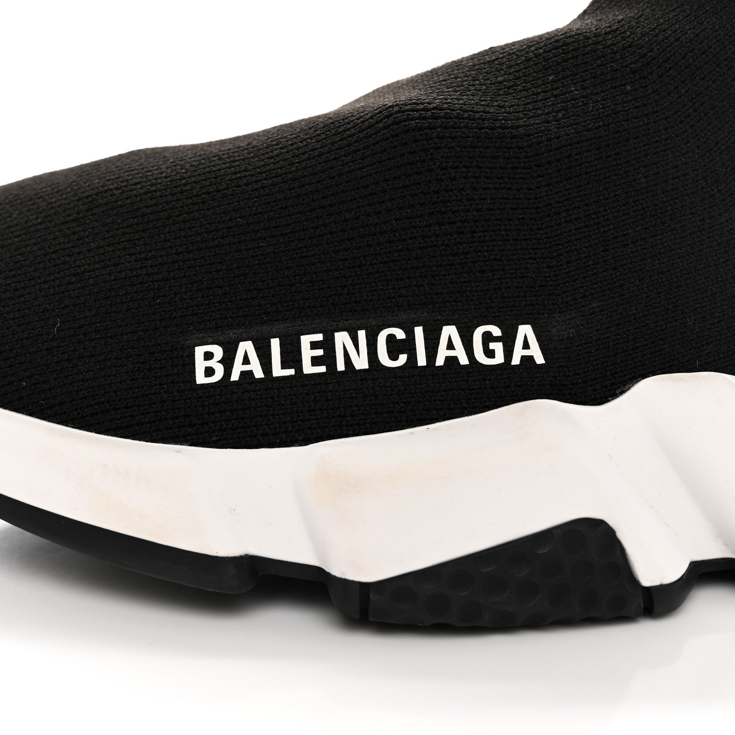 Balenciaga Neoprene Knit Womens Speed Sneakers 37 Black White 11 of 15