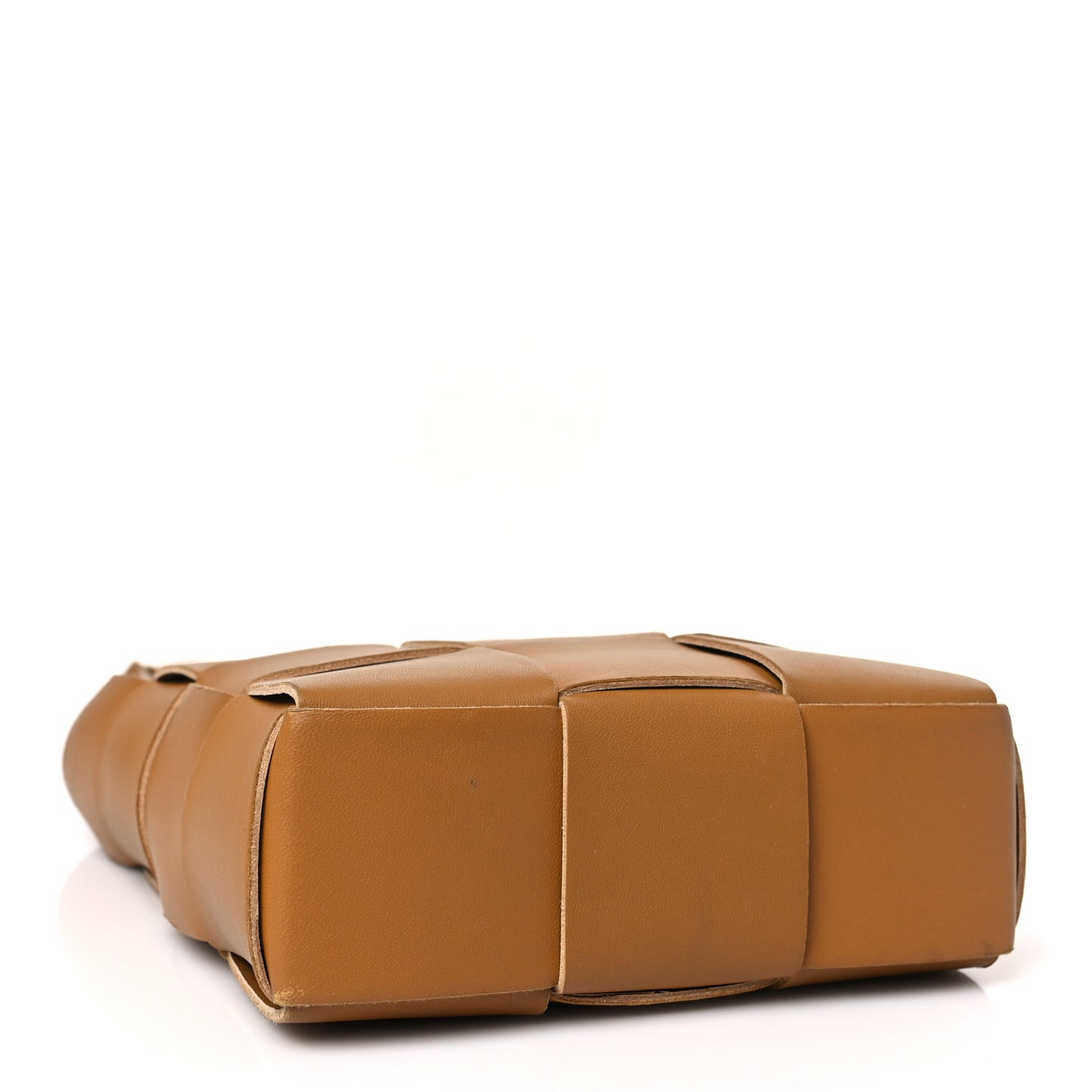 Lambskin Maxi Intrecciato Mini North South Cassette Tote Camel Gold