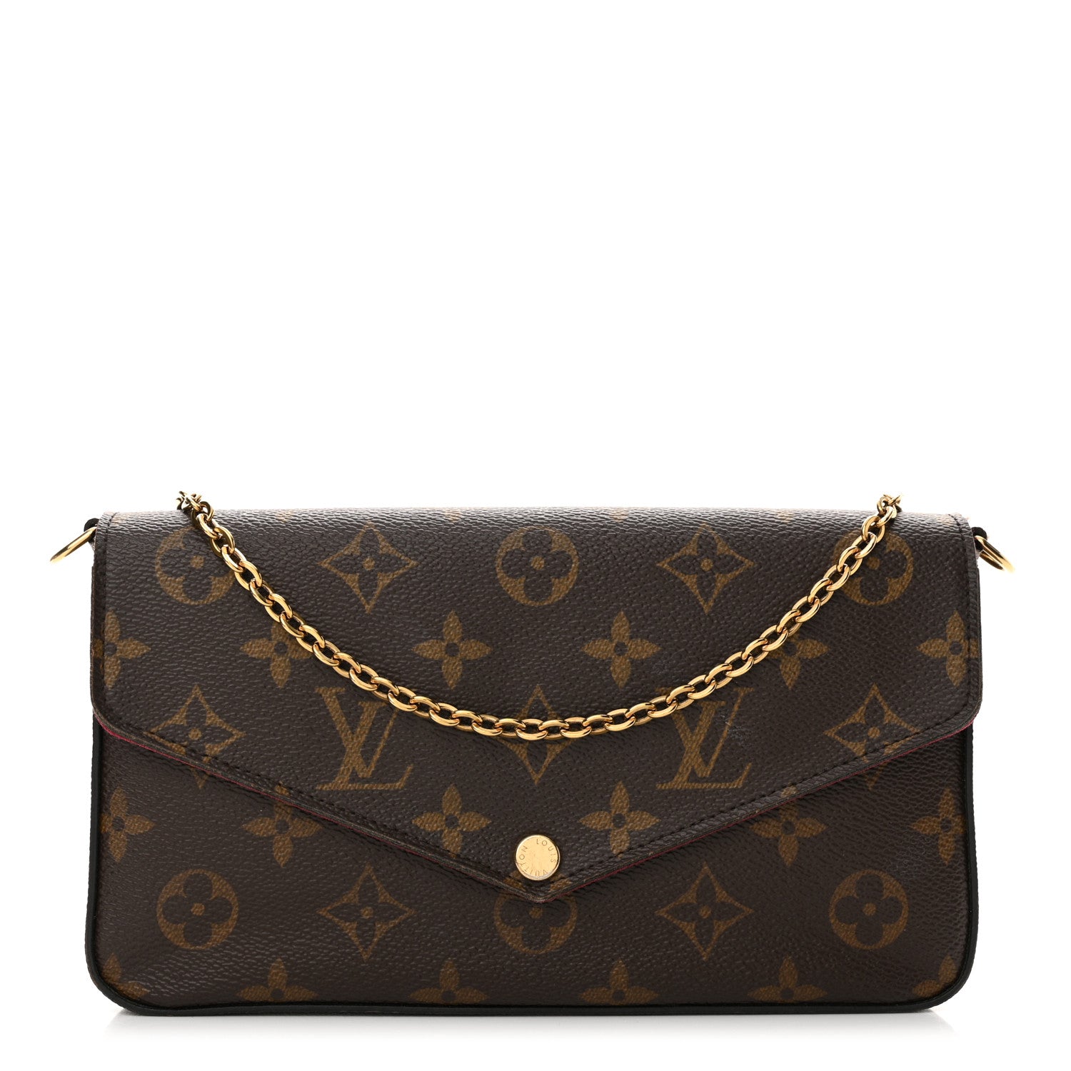 Louis Vuitton Monogram Pochette Felicie Chain Wallet Fuchsia 1 of 13