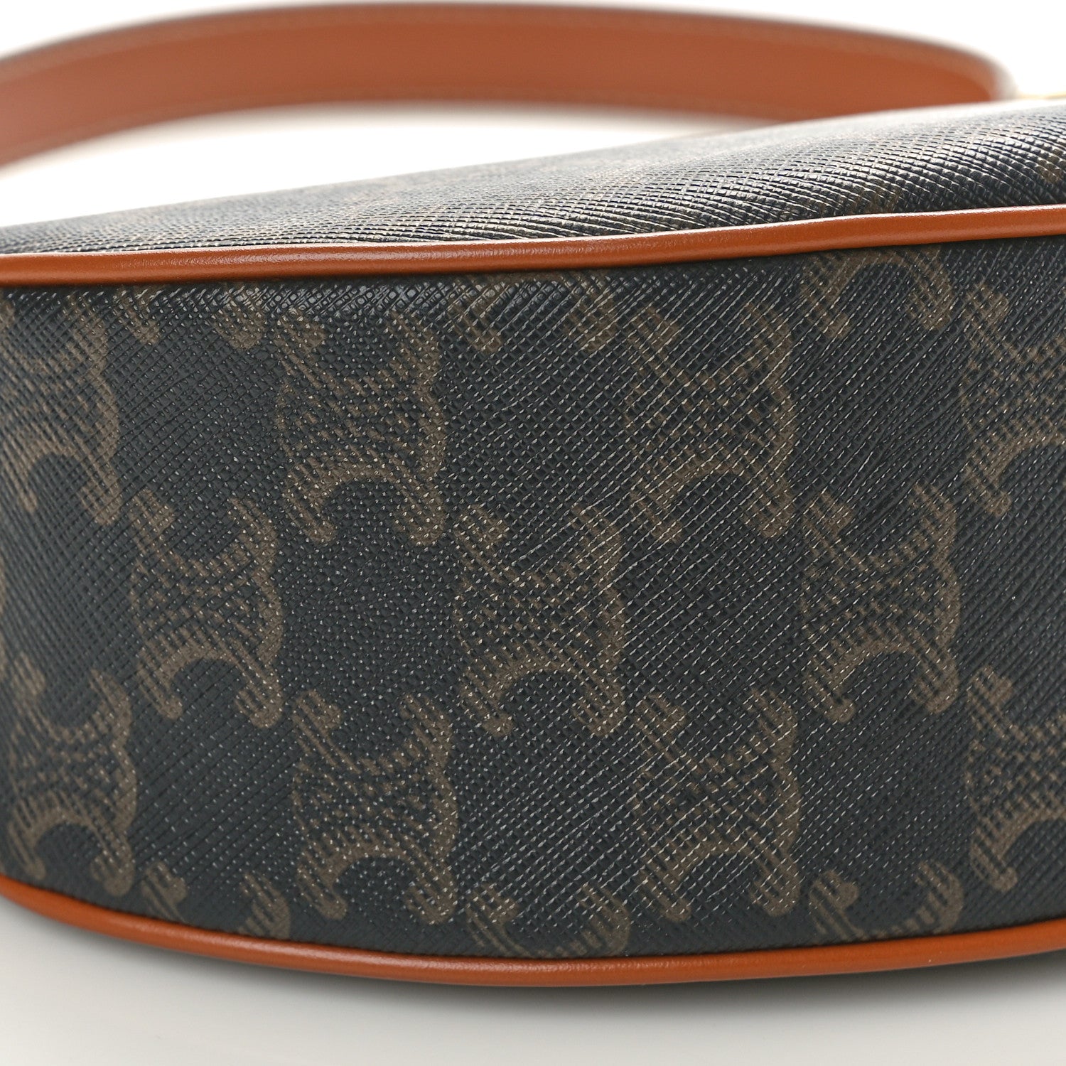 Celine Triomphe Canvas Calfskin Ava Shoulder Bag Tan 8 of 9