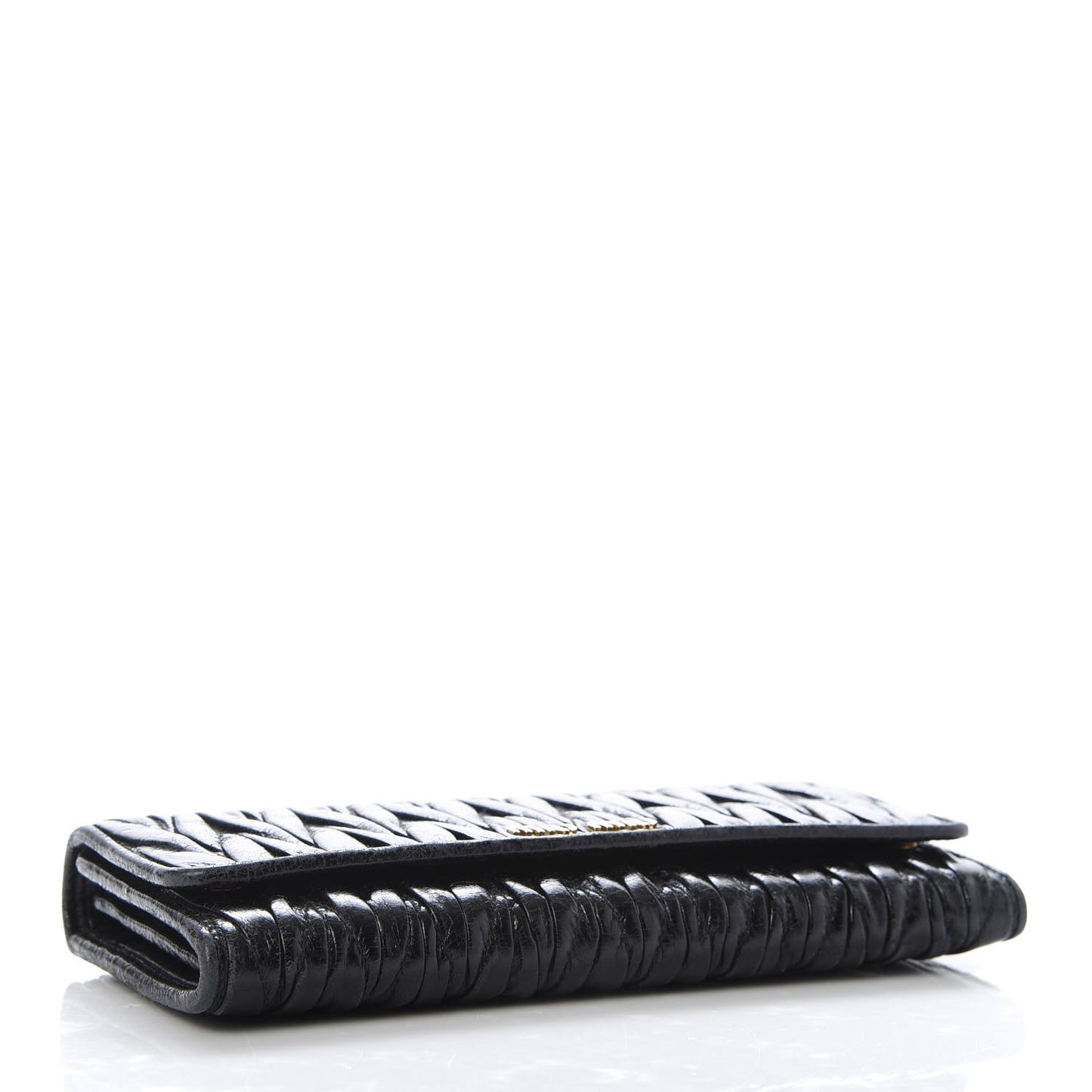Nappa Matelasse Flap Wallet Black