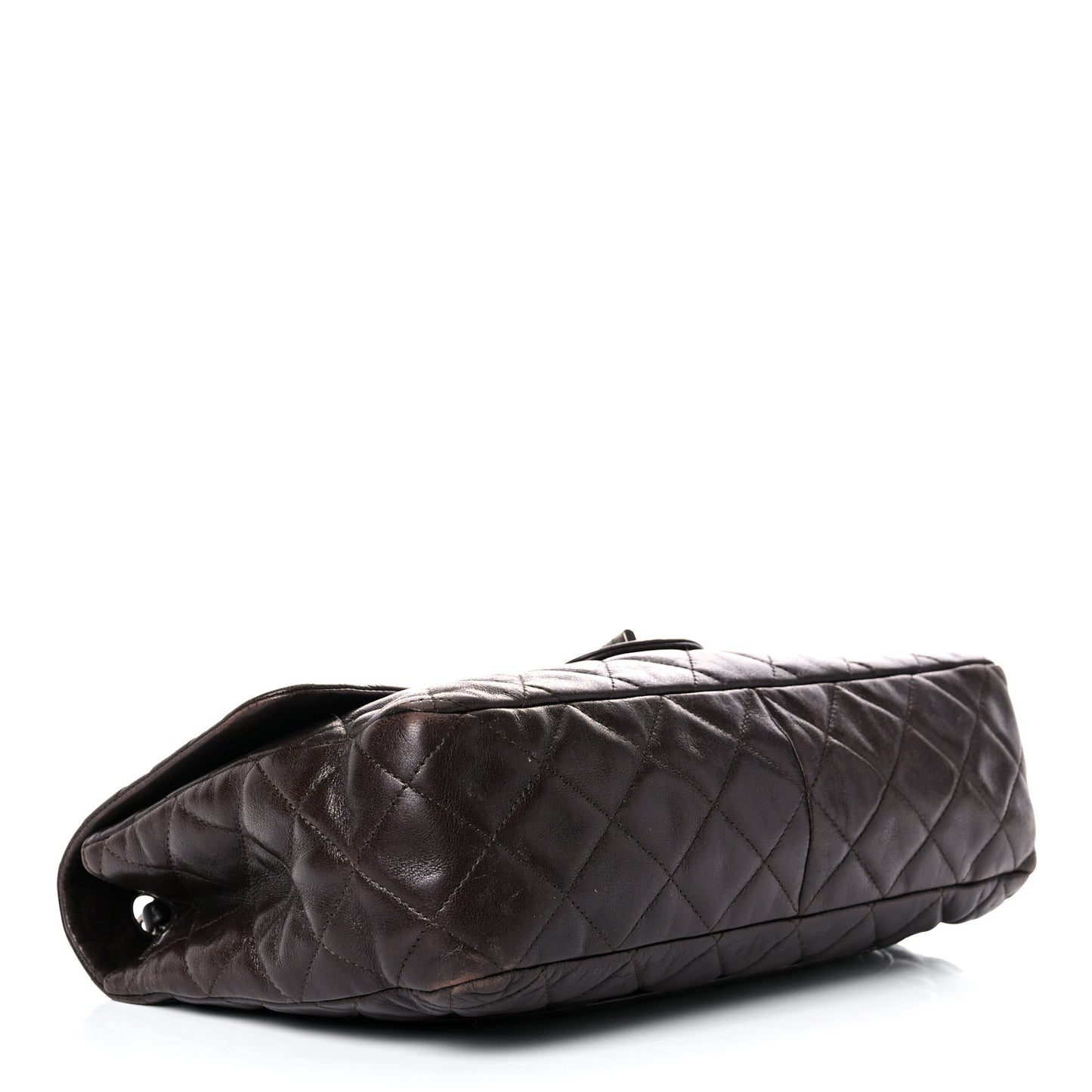 Washed Lambskin Quilted Jumbo Hybrid Reissue Flap Dark Brown