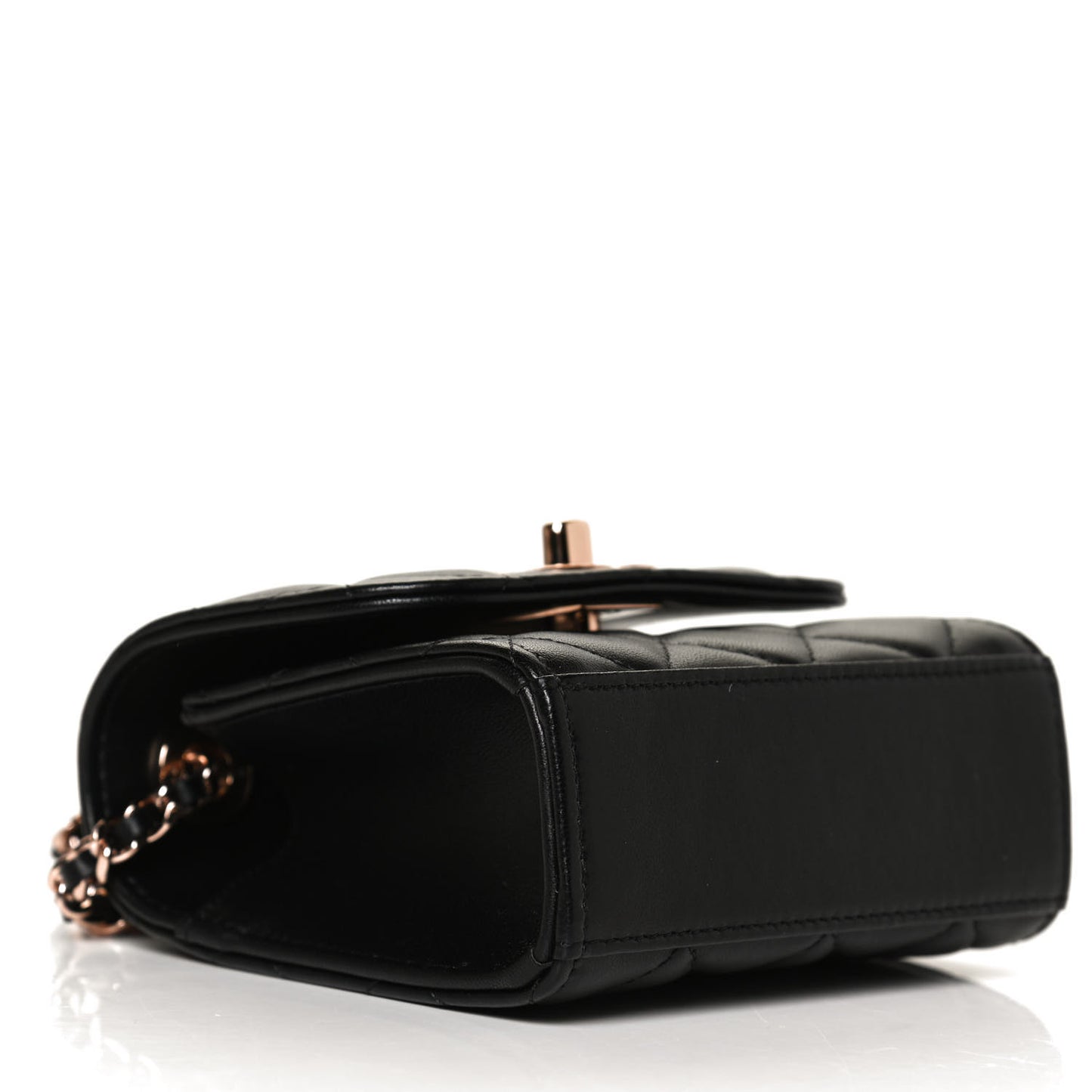 Lambskin Quilted Mini Trendy CC Chain Wallet Black