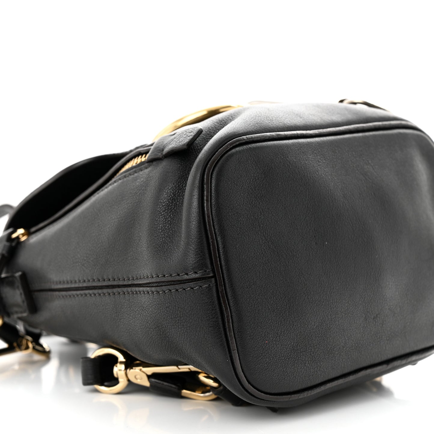 Suede Calfskin Mini Faye Backpack Black