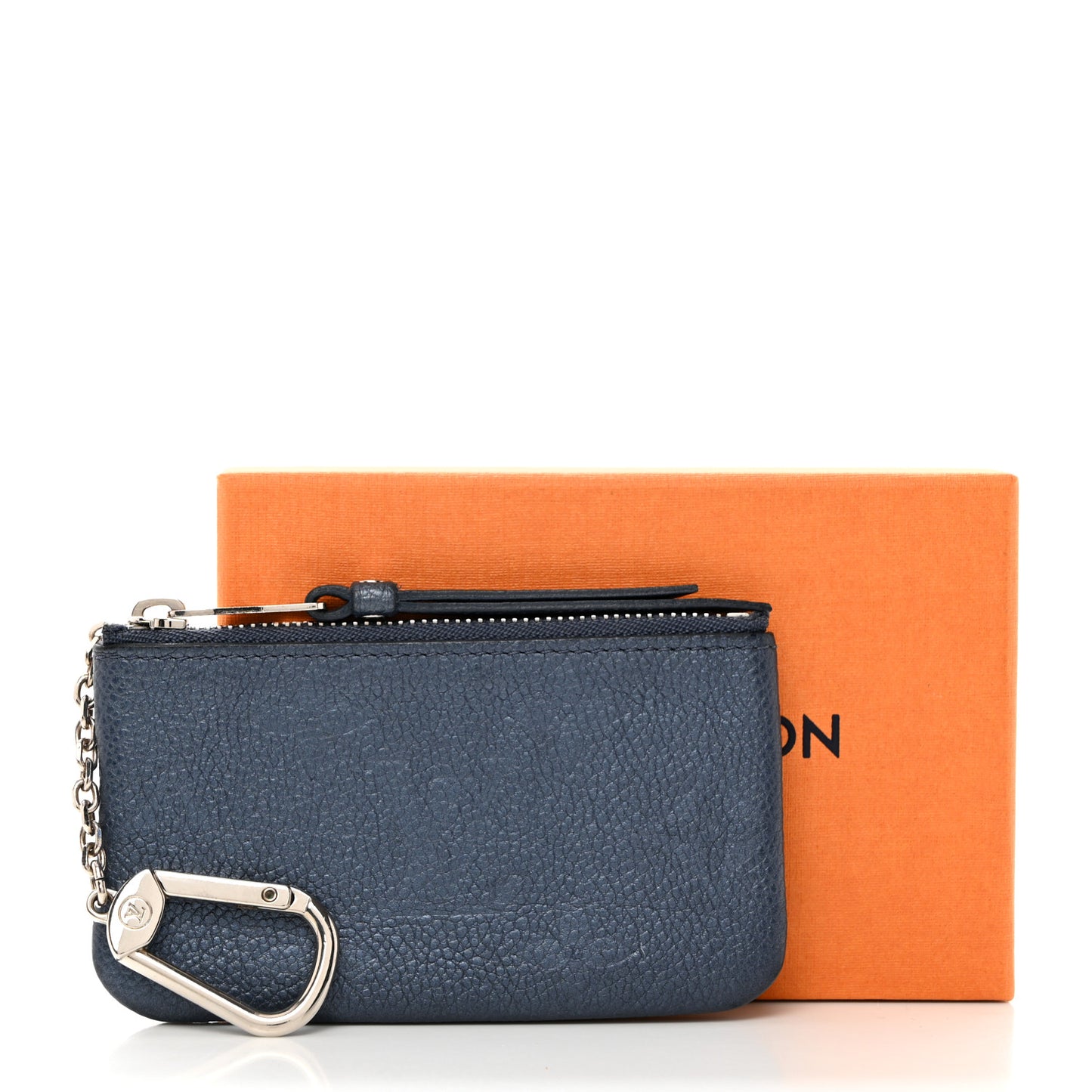 LOUIS VUITTON Metallic Empreinte Monogram Giant Key Pouch Navy Nacre