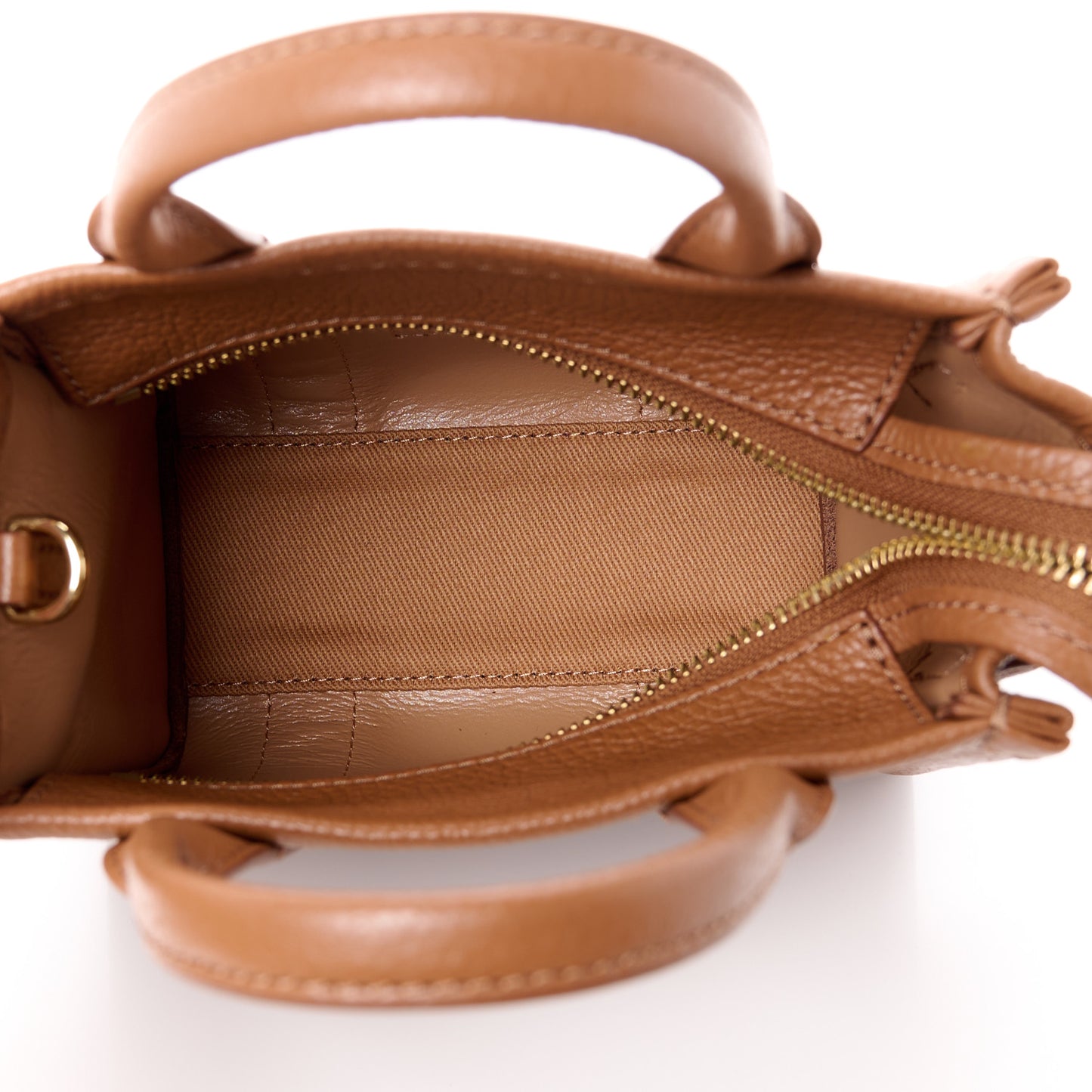Grained Calfskin Micro The Tote Bag Argan Oil