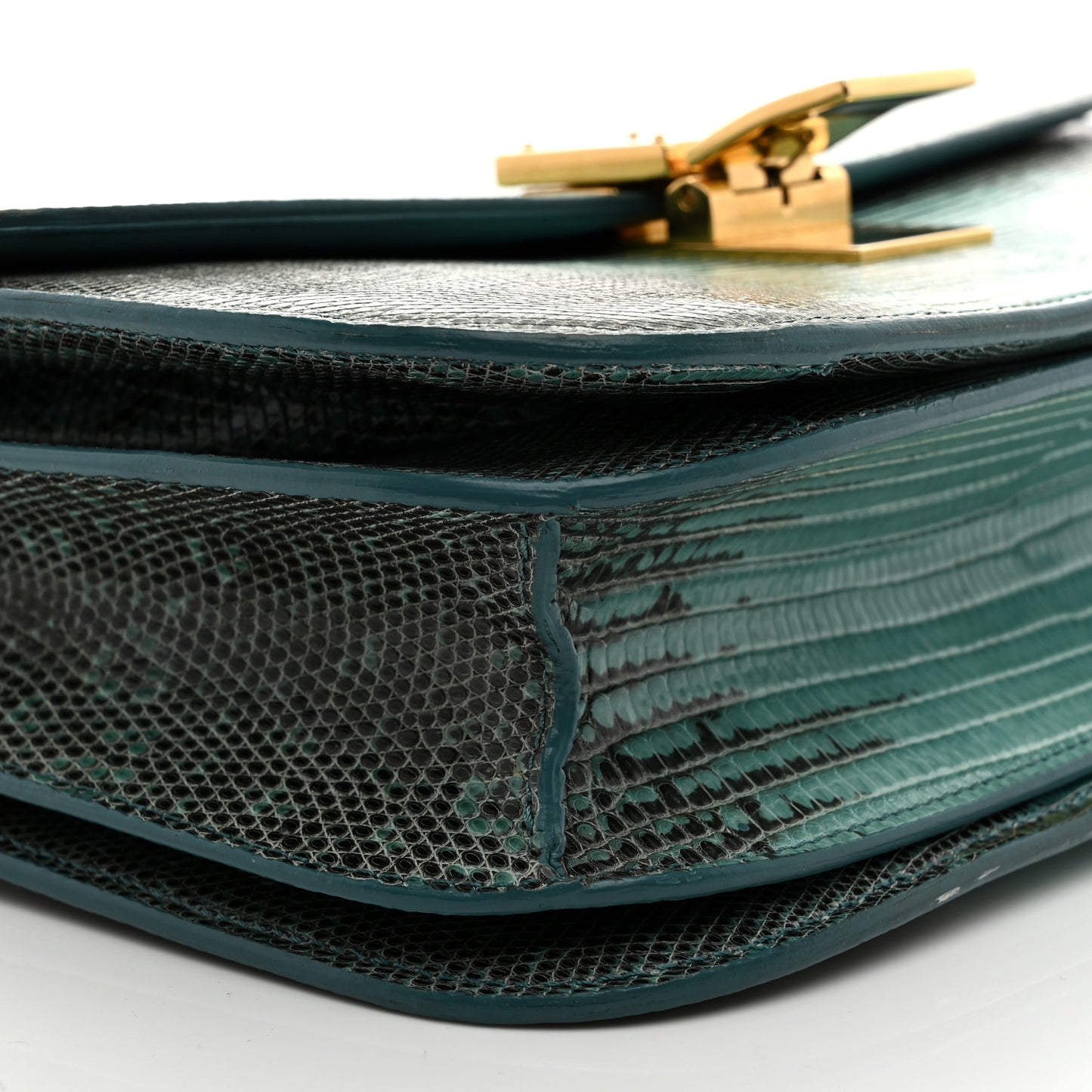 Lizard Medium Classic Box Flap Bag Antarctic