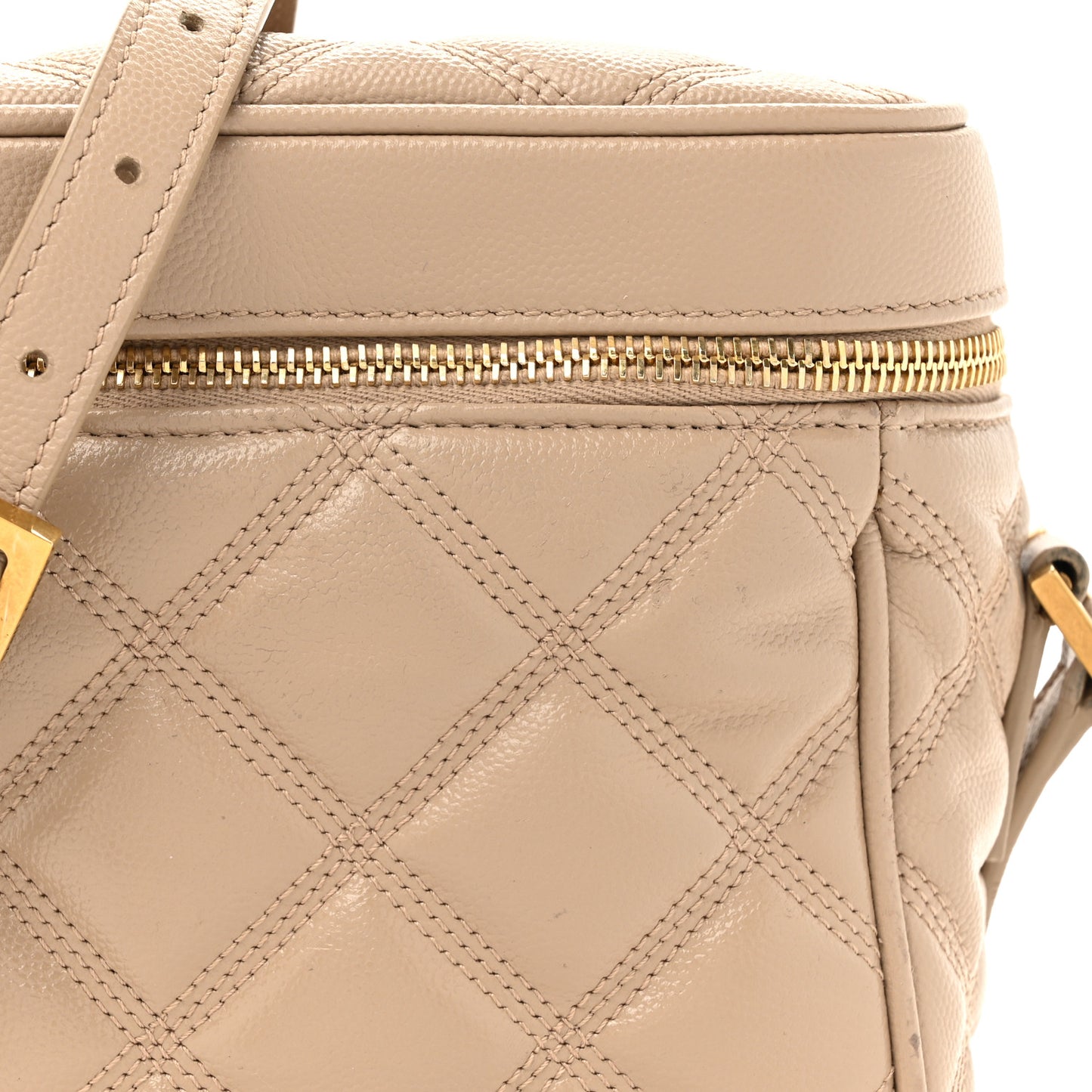 Grain de Poudre Quilted 80's Vanity Bag Dark Beige