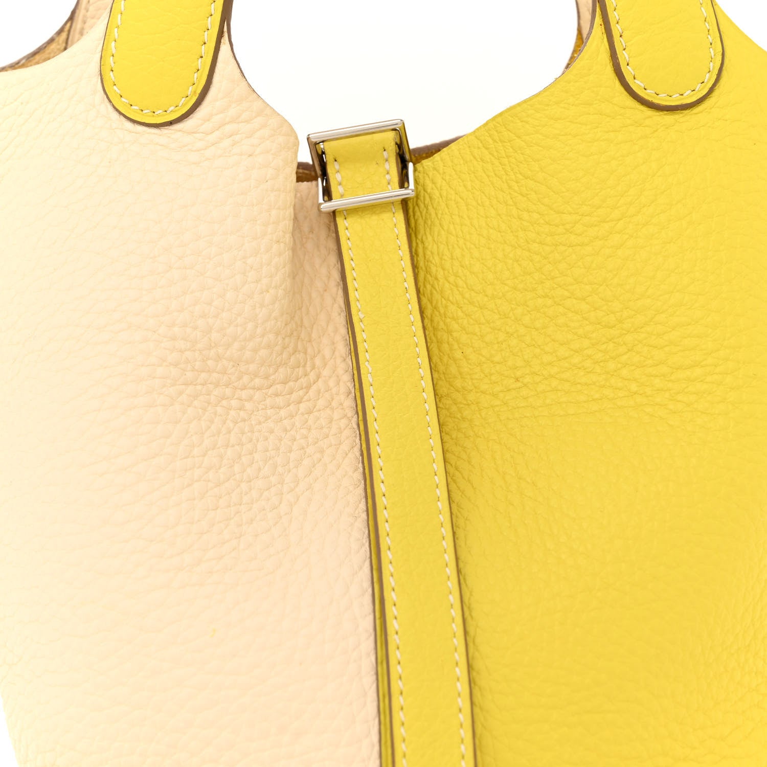 Hermes Taurillon Clemence Casaque Picotin Lock 18 PM Lime Nata 8 of 13