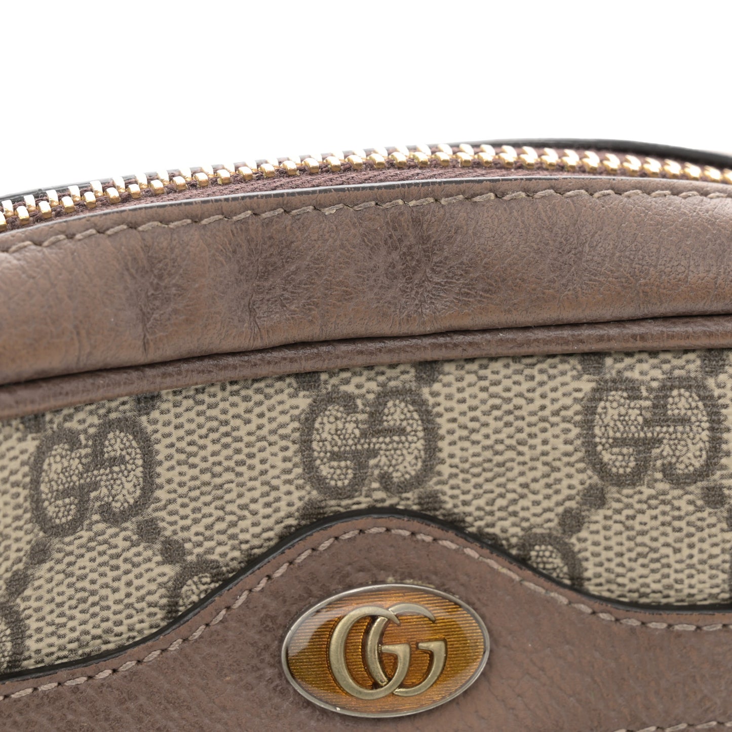GG Supreme Monogram Web Mini Ophidia Shoulder Bag Brown