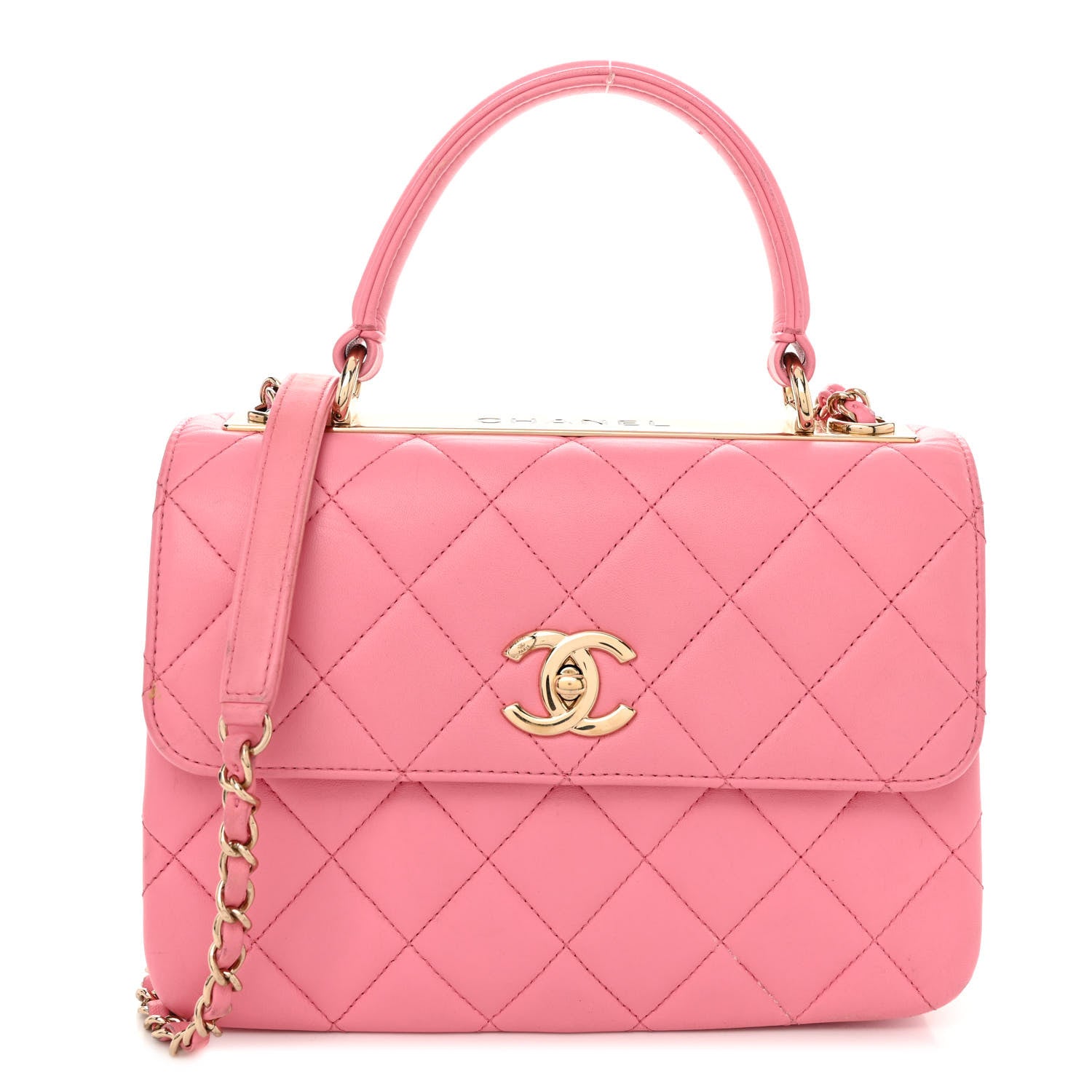 Chanel Lambskin Quilted Small Trendy CC Flap Dual Handle Bag Light Pink 1 of 15