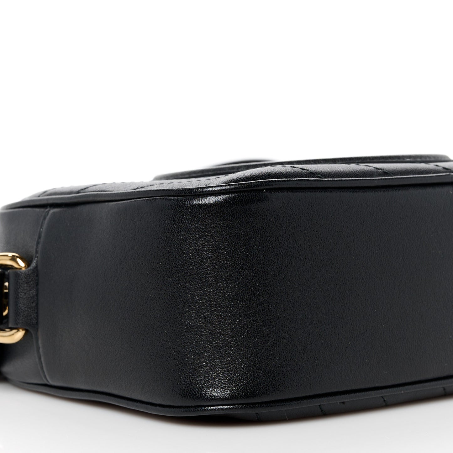 Sakai Be Green Calfskin Diagonal Stitched Small Blondie Shoulder Bag Black