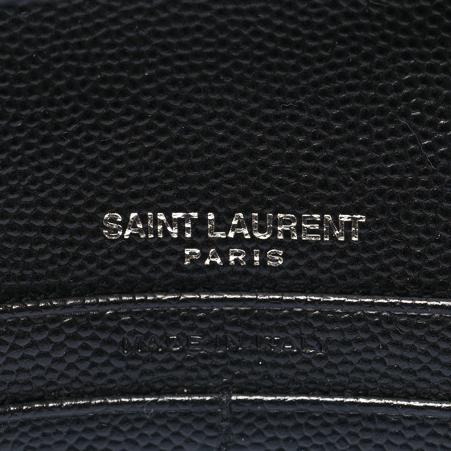 Saint Laurent Grain De Poudre Matelasse Chevron Monogram Chain Wallet Black 8 of 11
