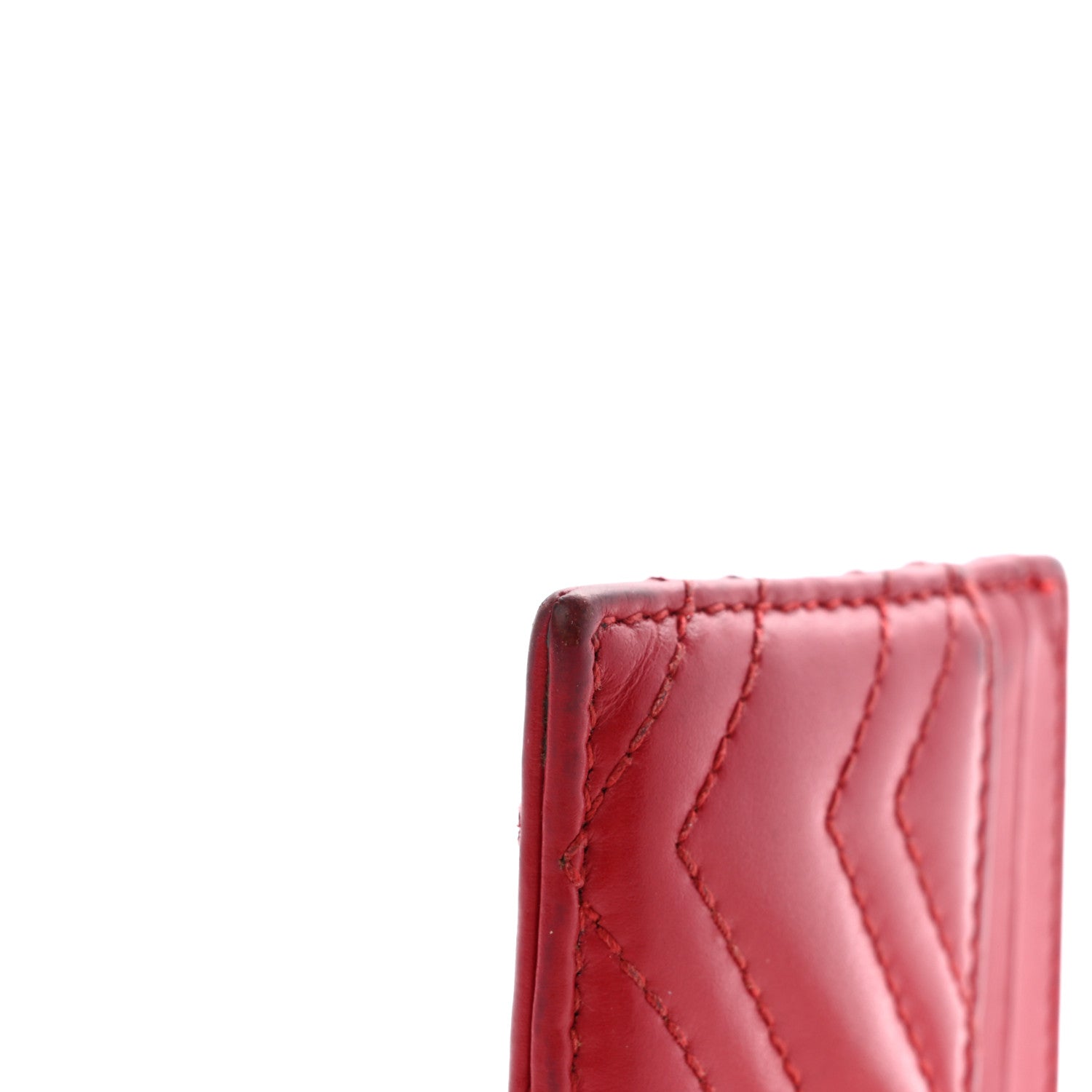 Gucci Calfskin Matelasse GG Marmont Card Holder Hibiscus Red 11 of 18