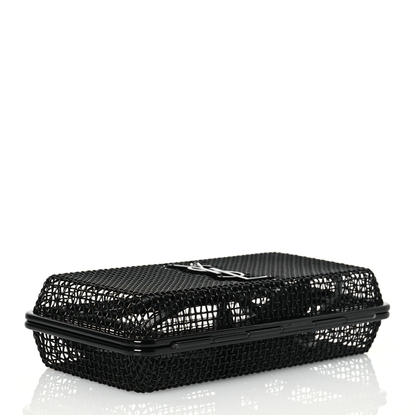 Brass Lambskin Monogram Cassandre Cage Bag Black