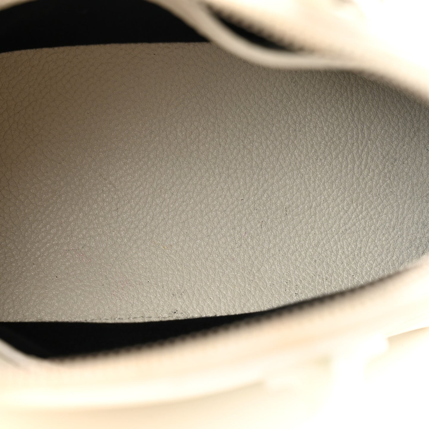 Grained Calfskin Logo XXS Ville Top Handle Bag White Light Green