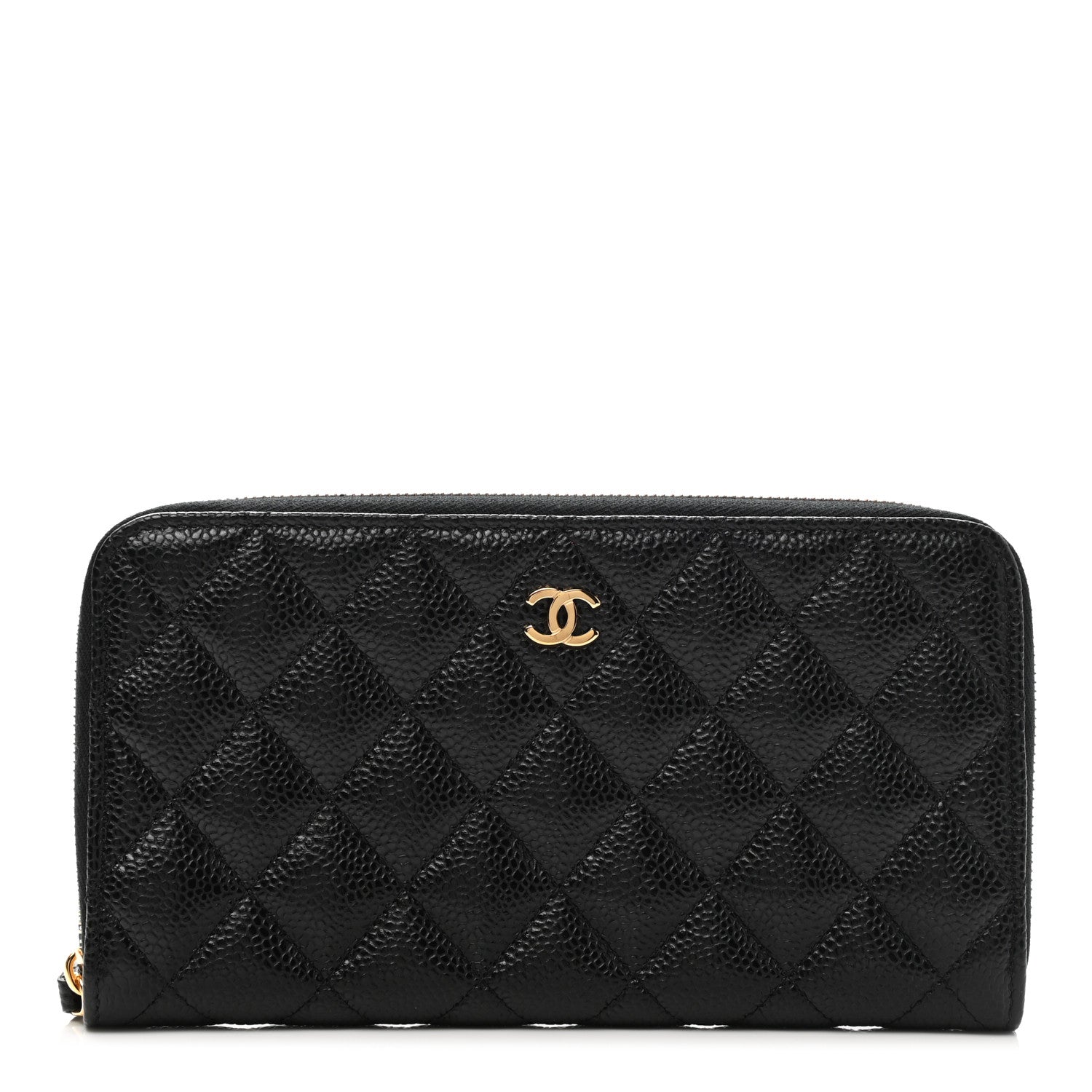 Chanel Caviar Quilted Large Gusset Zip Around Wallet Black 1 of 9