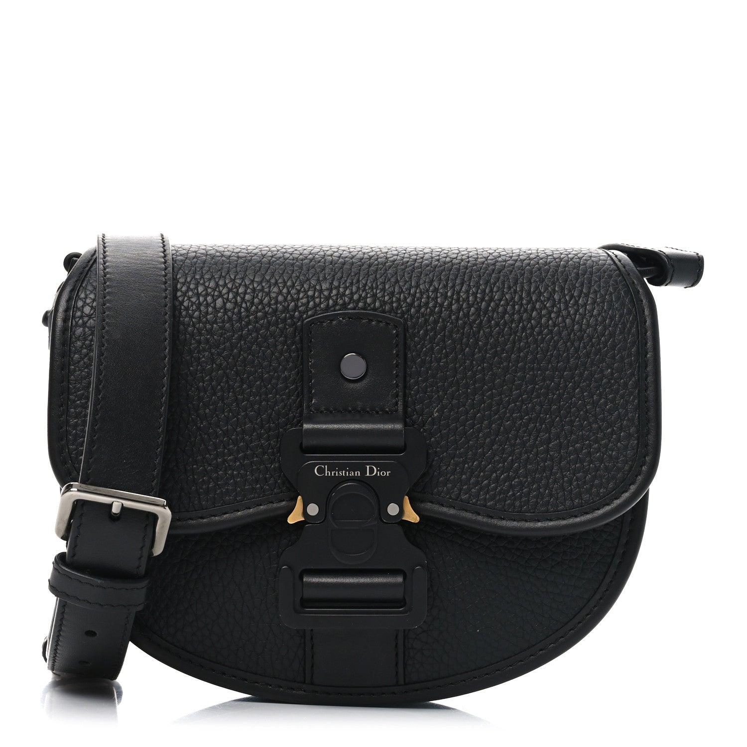 Christian Dior Grained Calfskin Mini Gallop Bag With Strap Black
