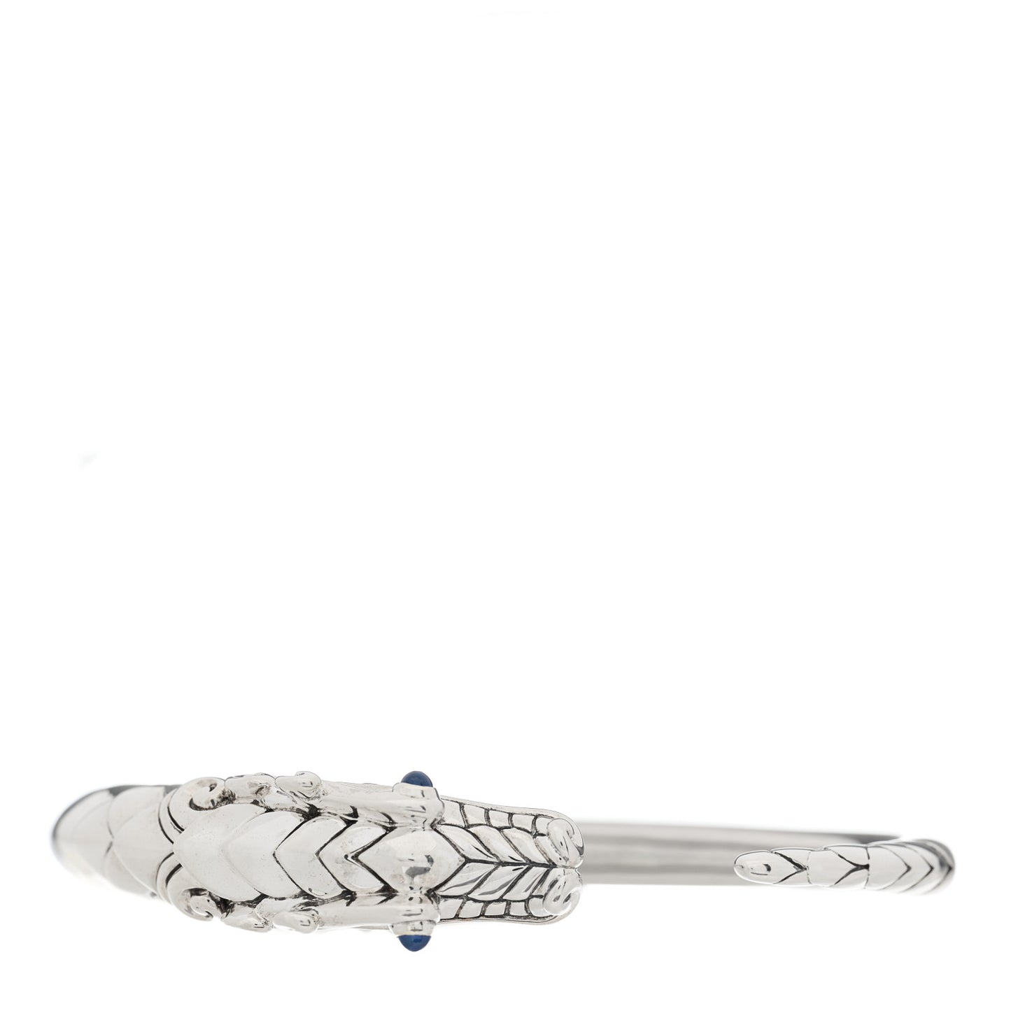 Sterling Silver Blue Sapphire Naga Dragon Cuff Bracelet