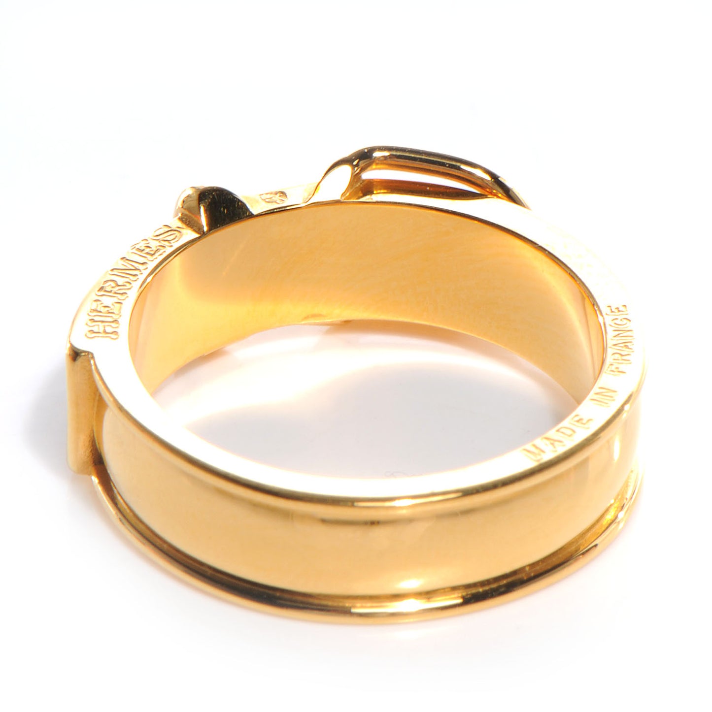 Belt Buckle Scarf Ring Gold Plated