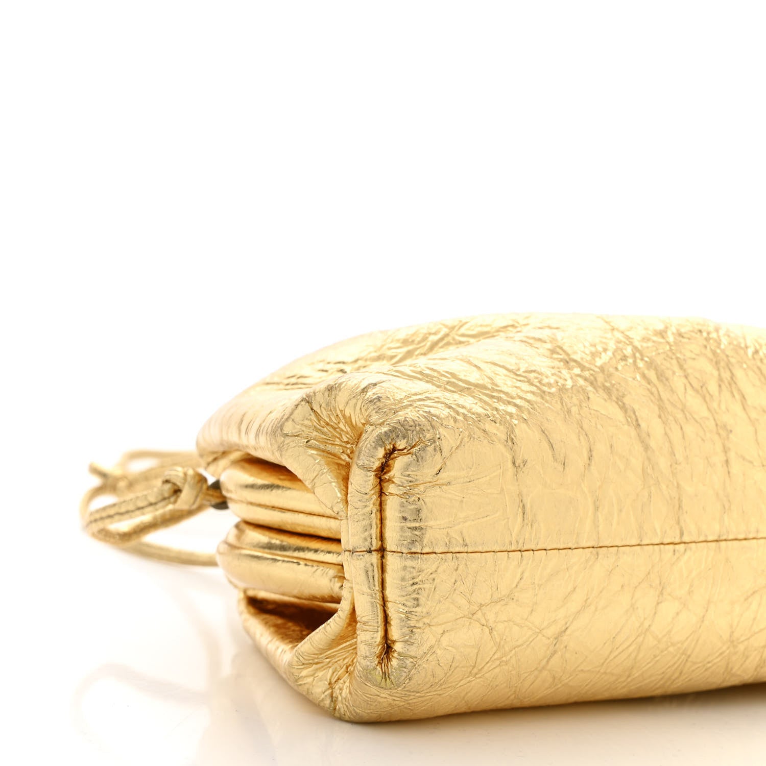 Bottega Veneta Metallic Crinkled Lambskin The Mini Pouch Oro 9 of 14