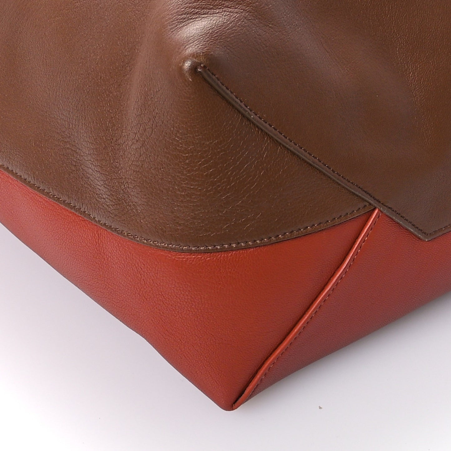Shiny Smooth Calfskin Small Twisted Cabas Camel Brick