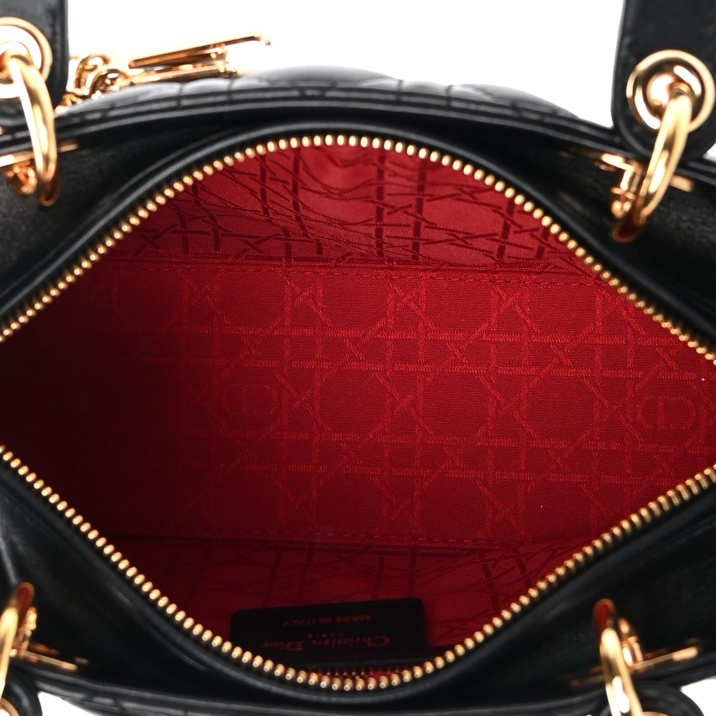 Lambskin Cannage Medium Lady Dior Black