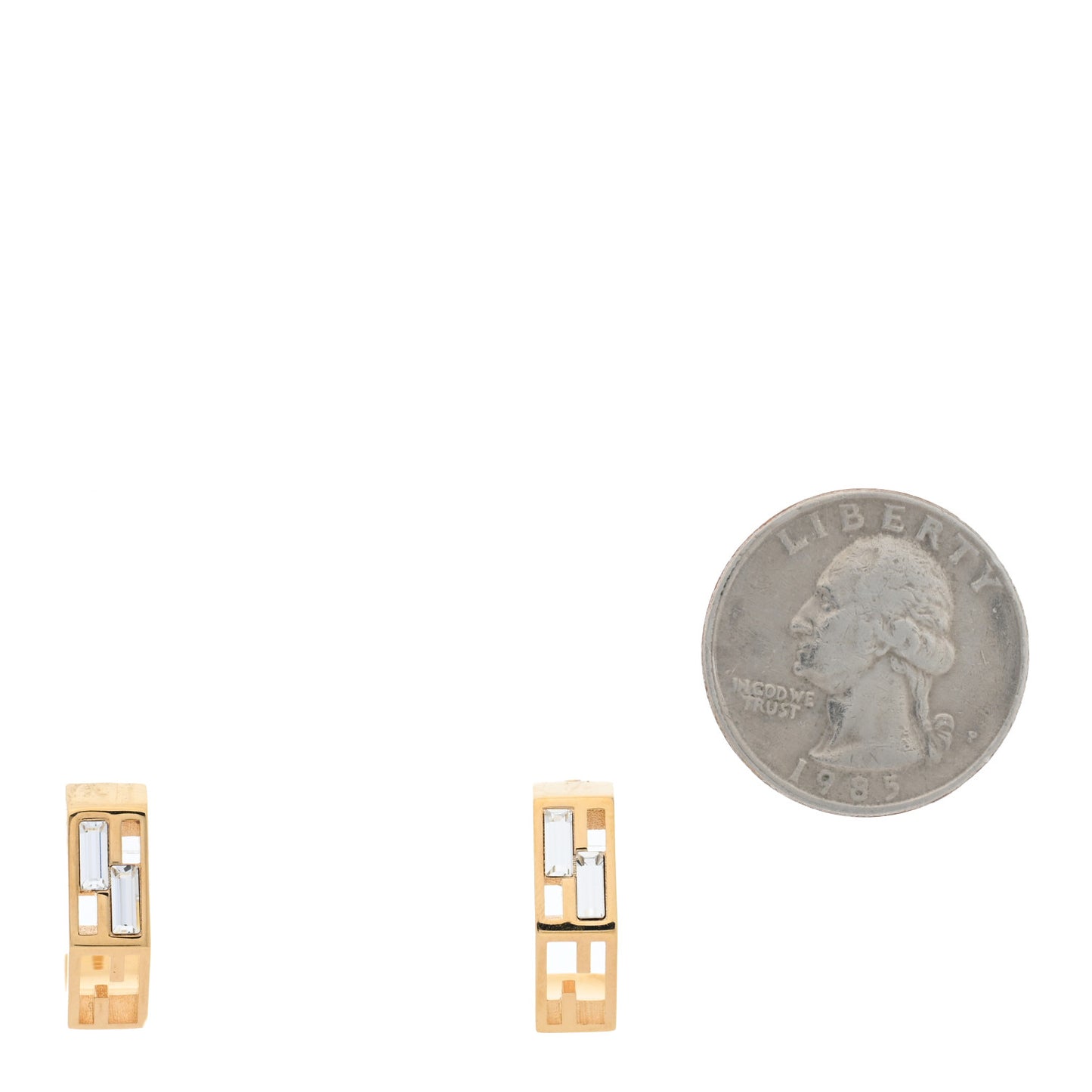 Metal Crystal Baguette Hoop Earrings Oro Soft