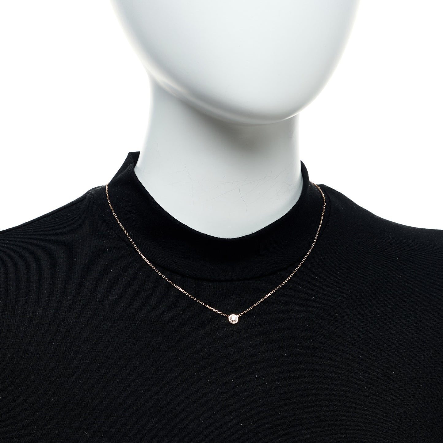 18K Pink Gold Diamond LM D'Amour Pendant Necklace