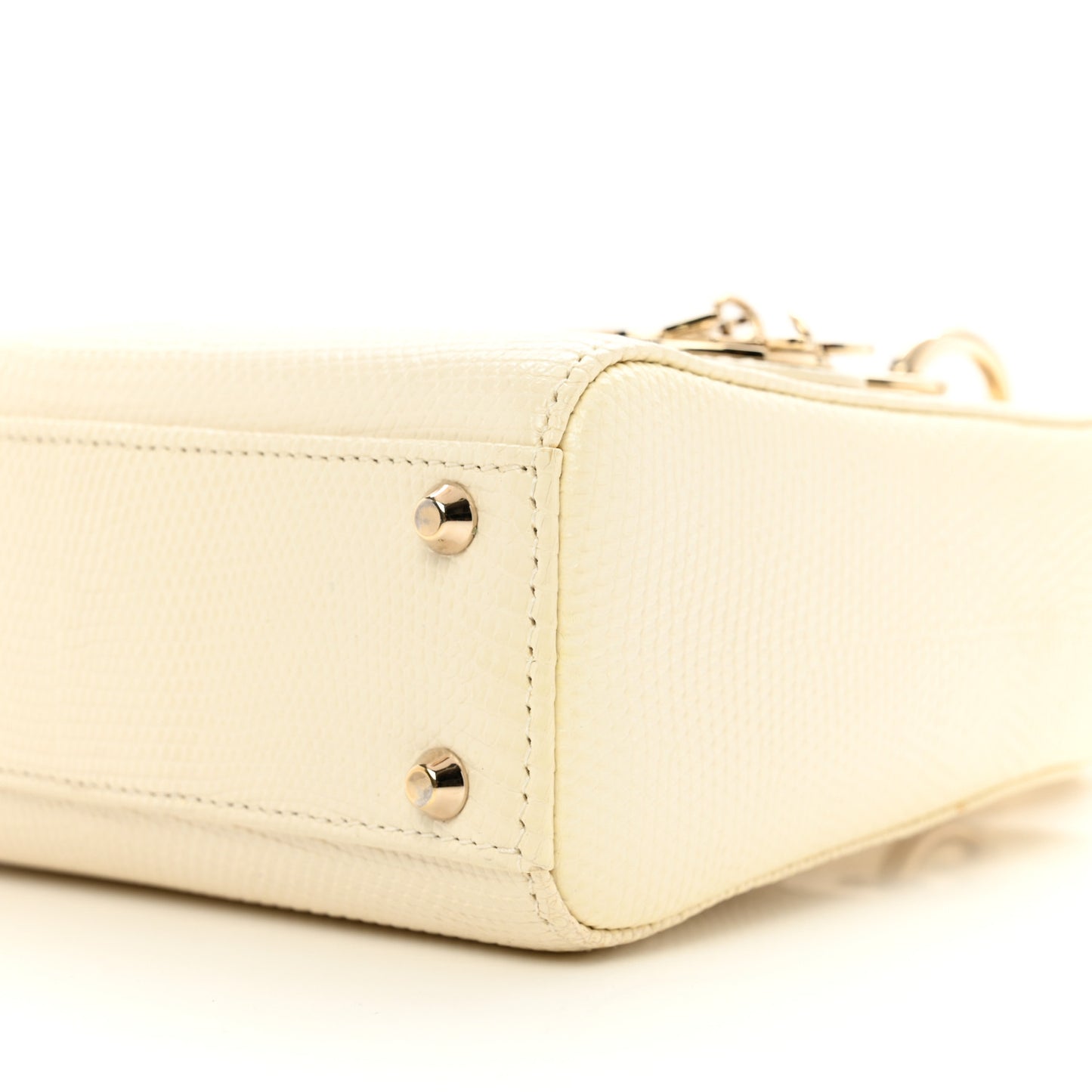 Lizard Mini Lady Dior White