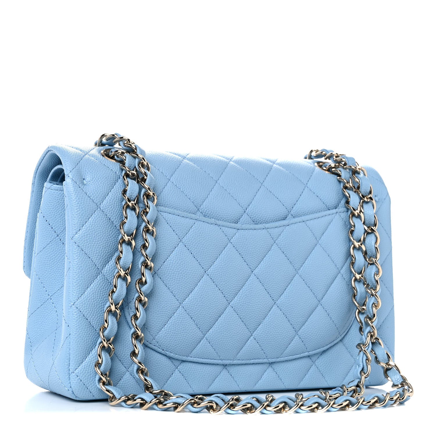 Chanel Caviar Quilted Small Double Flap Light Blue 2 of 9