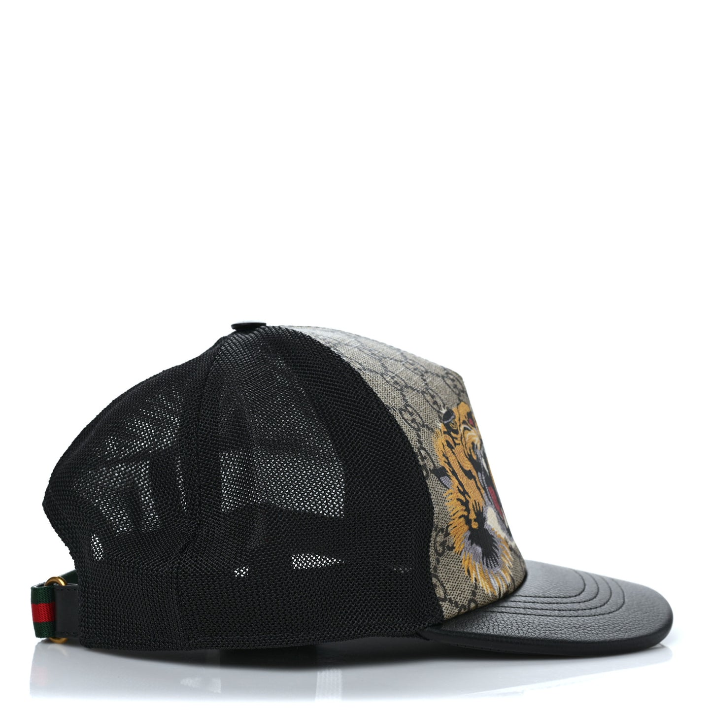 GG Supreme Monogram Tiger Print Baseball Hat XL Beige
