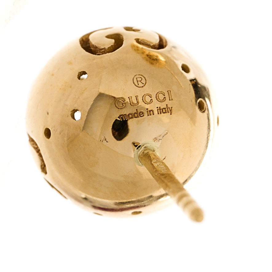 18K Yellow Gold Icon Ball Stud Earrings