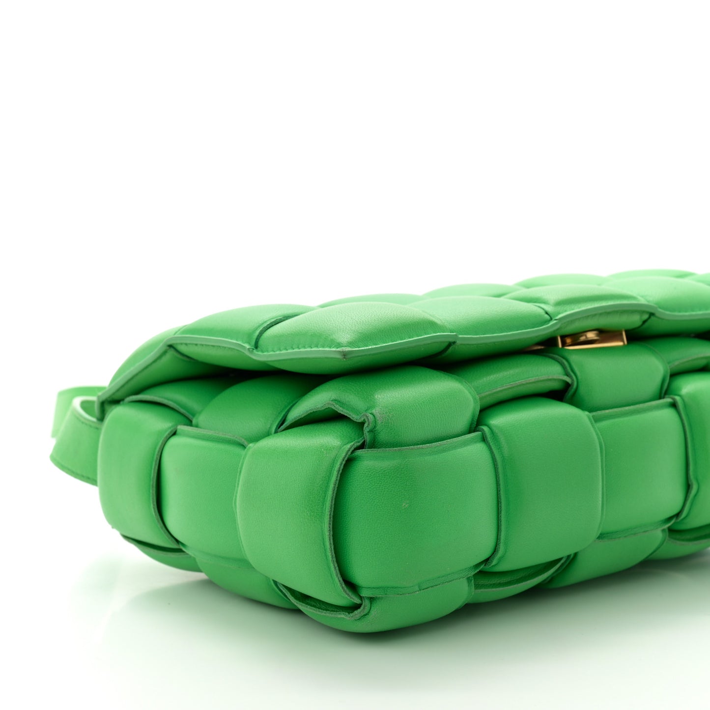 Nappa Maxi Intreccio Padded Cassette Crossbody Bag Parakeet