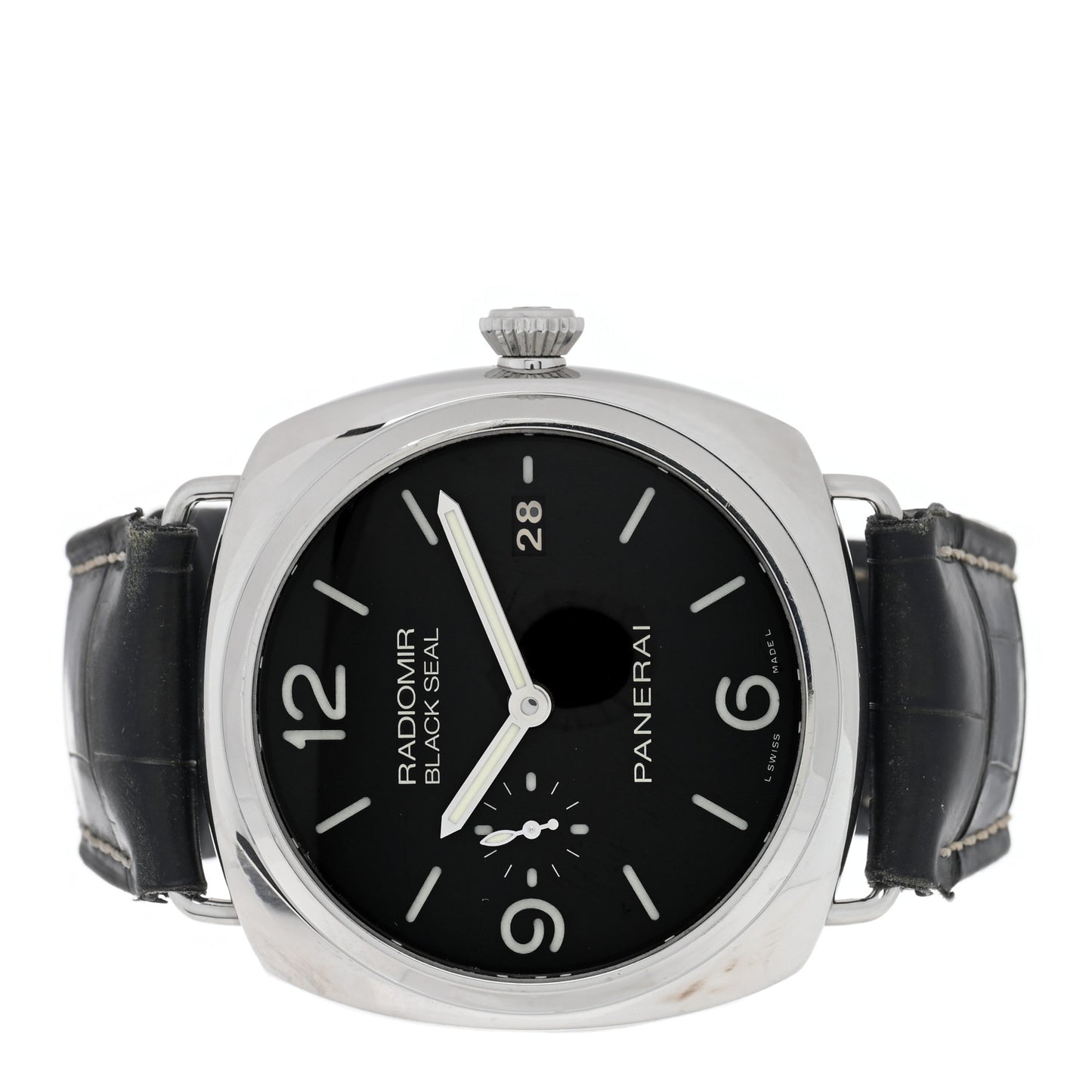 Stainless Steel Alligator 45mm Radiomir Black Seal 3 Days Automatic Watch Black PAM00388